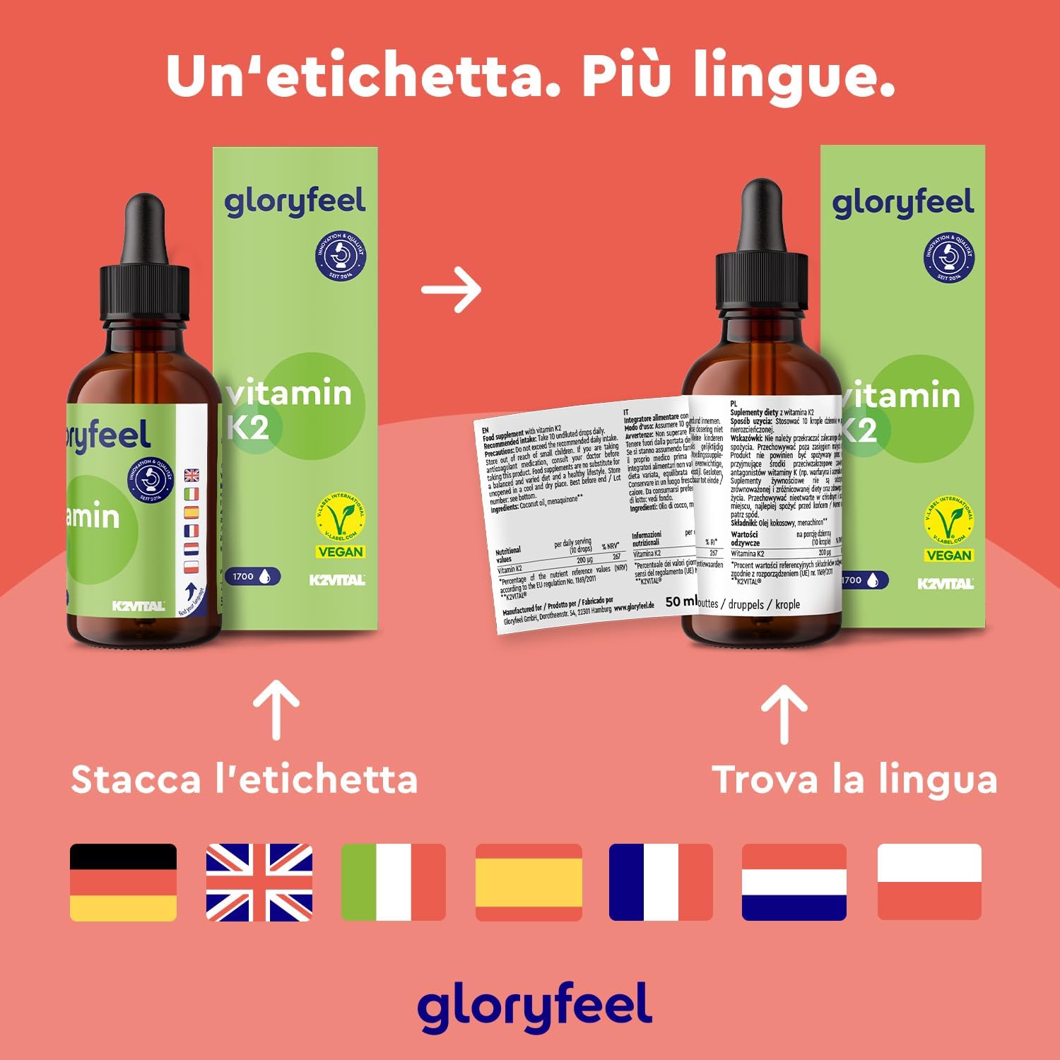 Thumbnail 6 de Vitamina K2 MK7 200 mcg in gocce – 50 ml, K2VITAL® All-Trans MK7, vegan e senza allergeni
