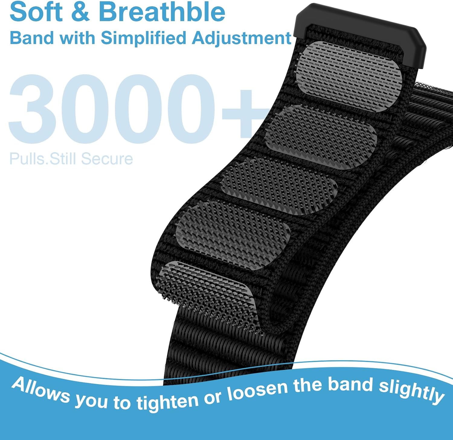 Detalle de JNN Nylon Sport Loop Apple Watch Band, Breathable, Adjustable and Washable