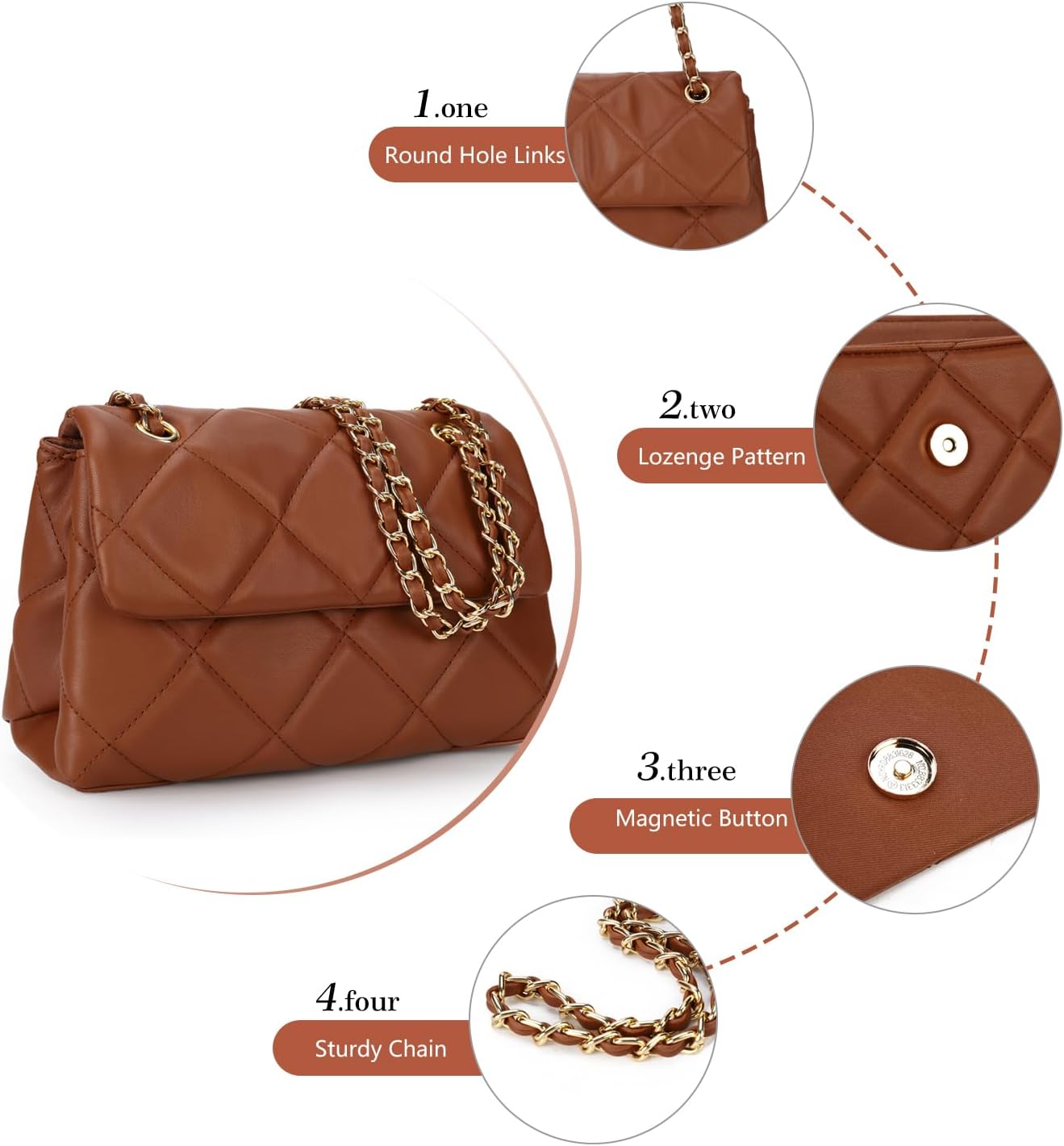 Detalle de Gladdon diamond crossbody bag with pockets