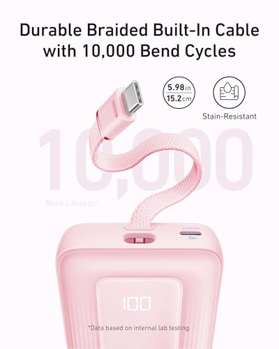 Detalle de Anker Zolo Power Bank 20K: 30W Portable Charger with Built-in USB-C