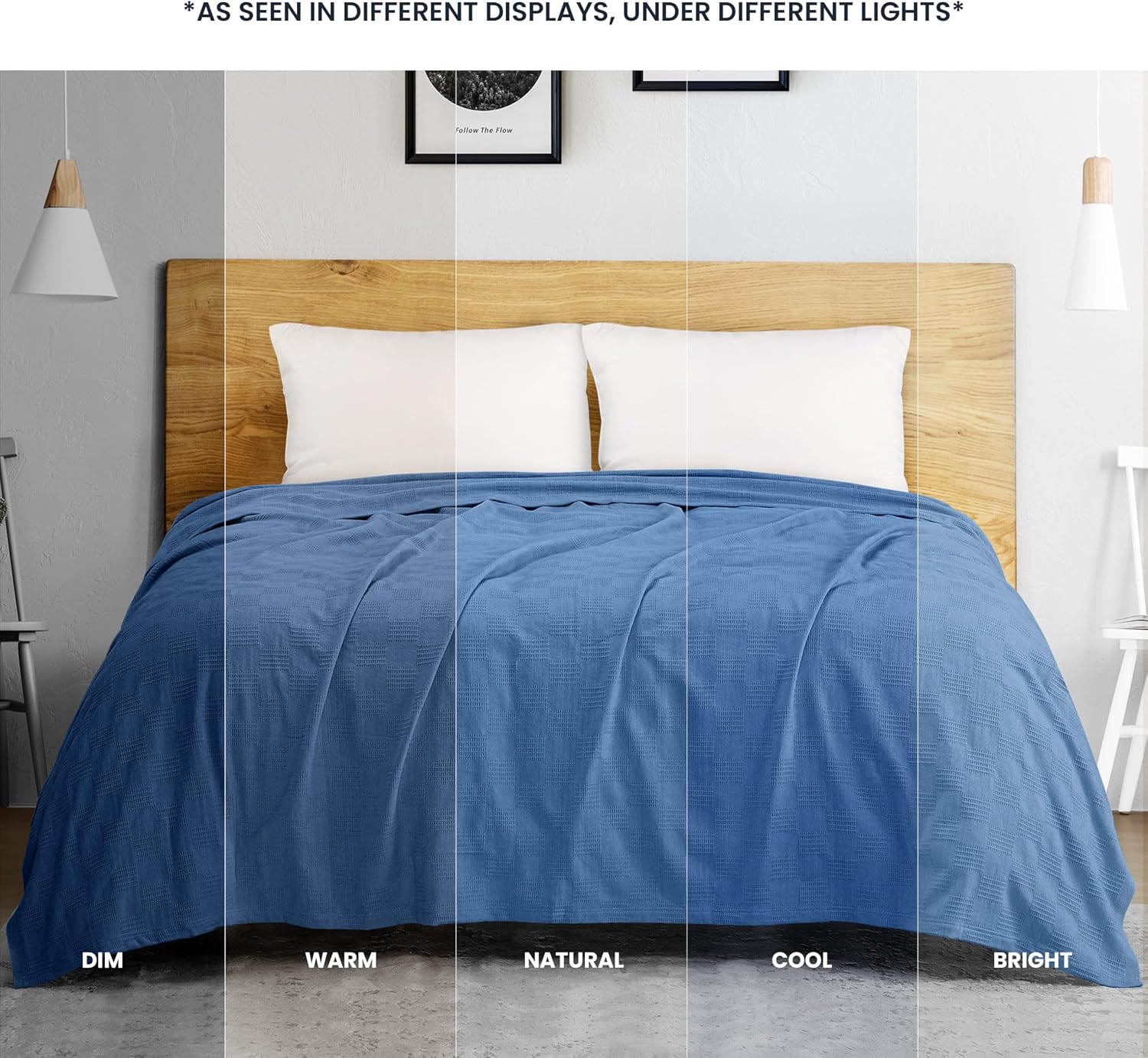 Detalle 2 de Utopia Bedding koc bawełniany 228 × 228 cm, 350 g/m², Wedgewood
