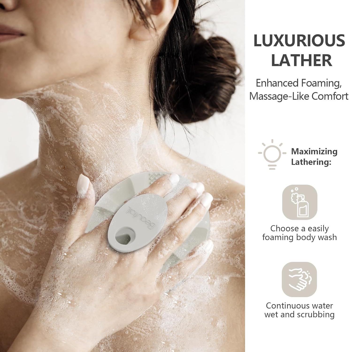 Detalle de BEAUTAIL Silicone Body Scrubber for Sensitive Skin