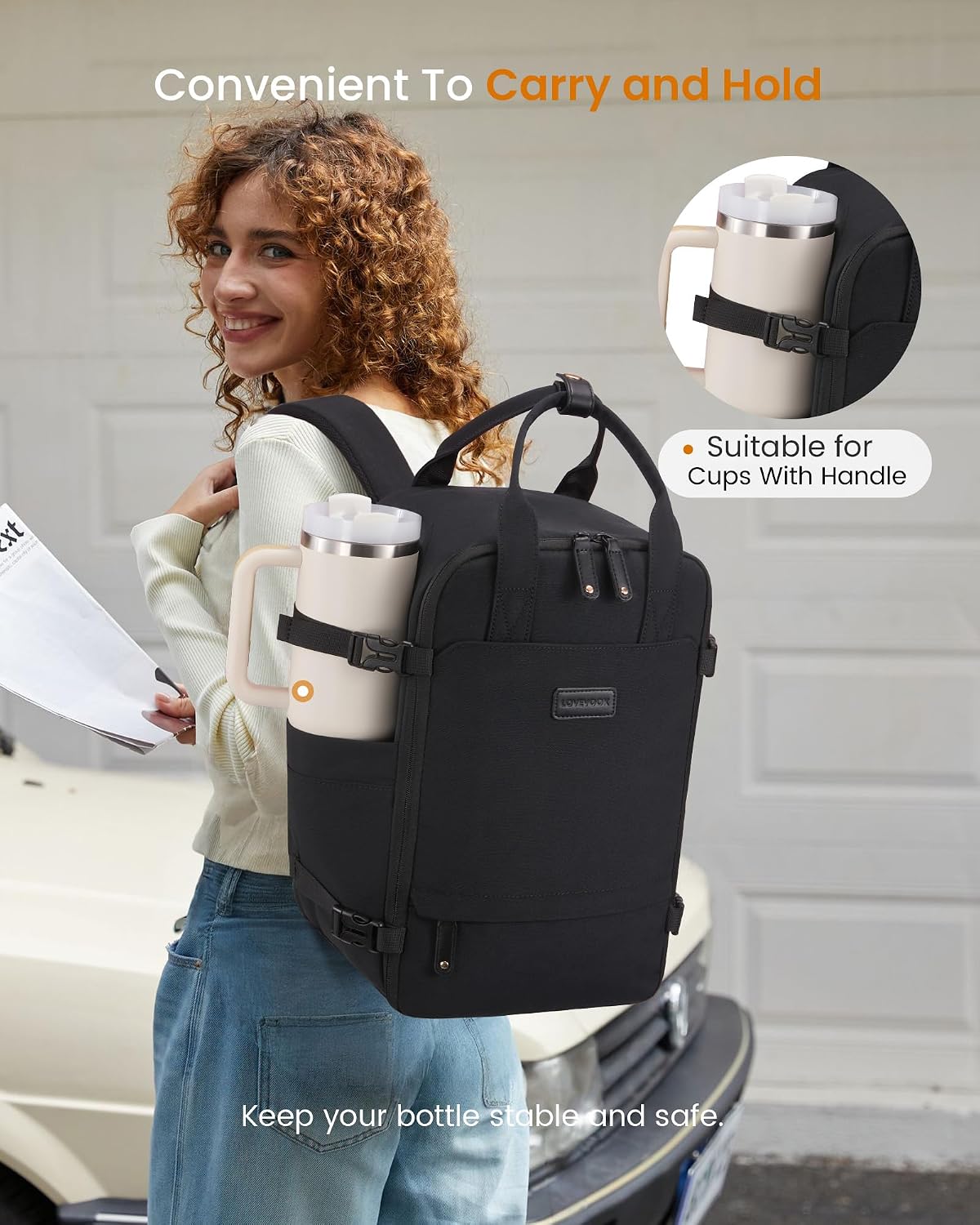 Detalle de LOVEVOOK Ryanair Cabin Bags 40x20x25 Underseat Travel Backpack (20L)