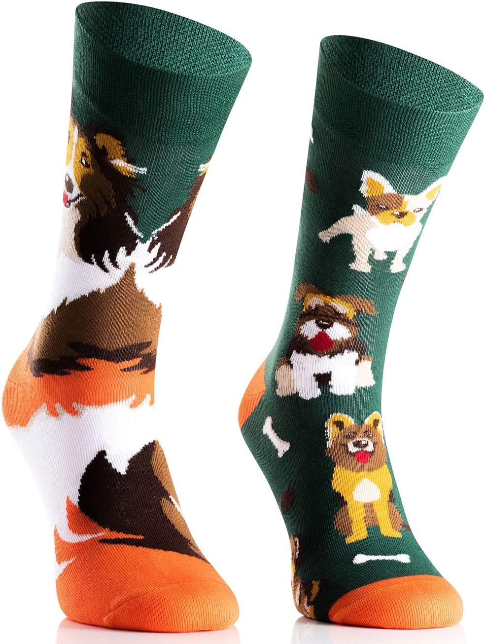 Detalle de TODO Colours Lustige Socken mit Hundemotiv – mehrfarbige Mix-&-Match-Socken