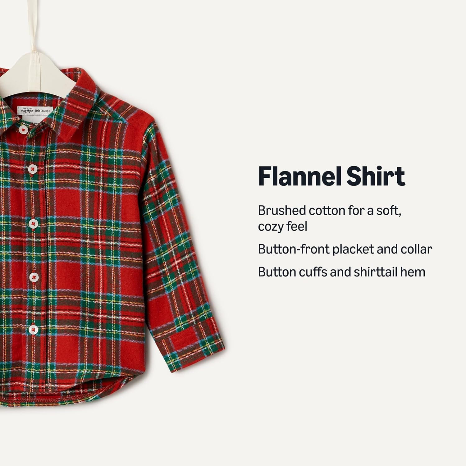 Thumbnail 2 de Amazon Essentials x Sofia Grainge Toddlers and Baby Boys' Button Down Plaid Flannel Shirt