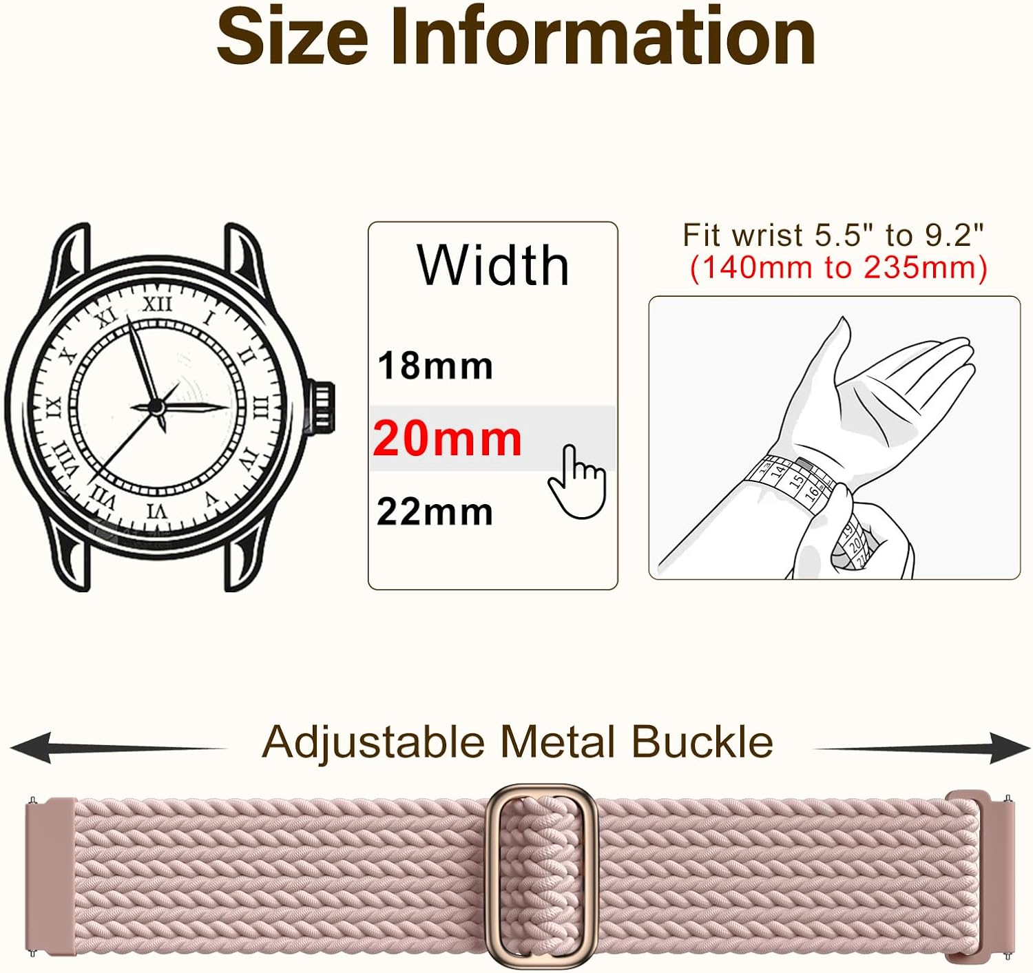 Thumbnail 1 de Epova braided 20mm watch straps for Garmin Vivoactive/Forerunner and compatible 20mm bands