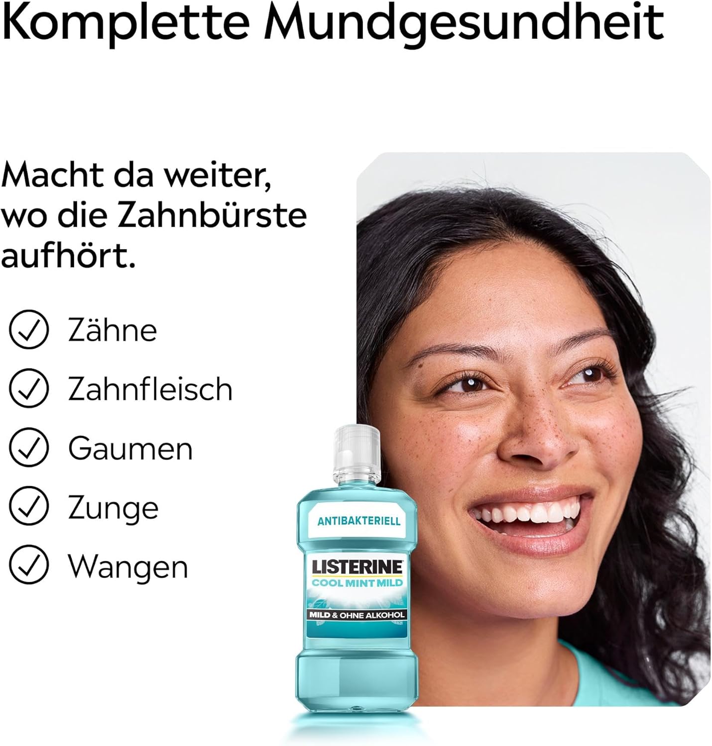 Thumbnail 5 de LISTERINE Cool Mint Mild 6 x 500 ml antibakterielle alkoholfreie Mundspülung