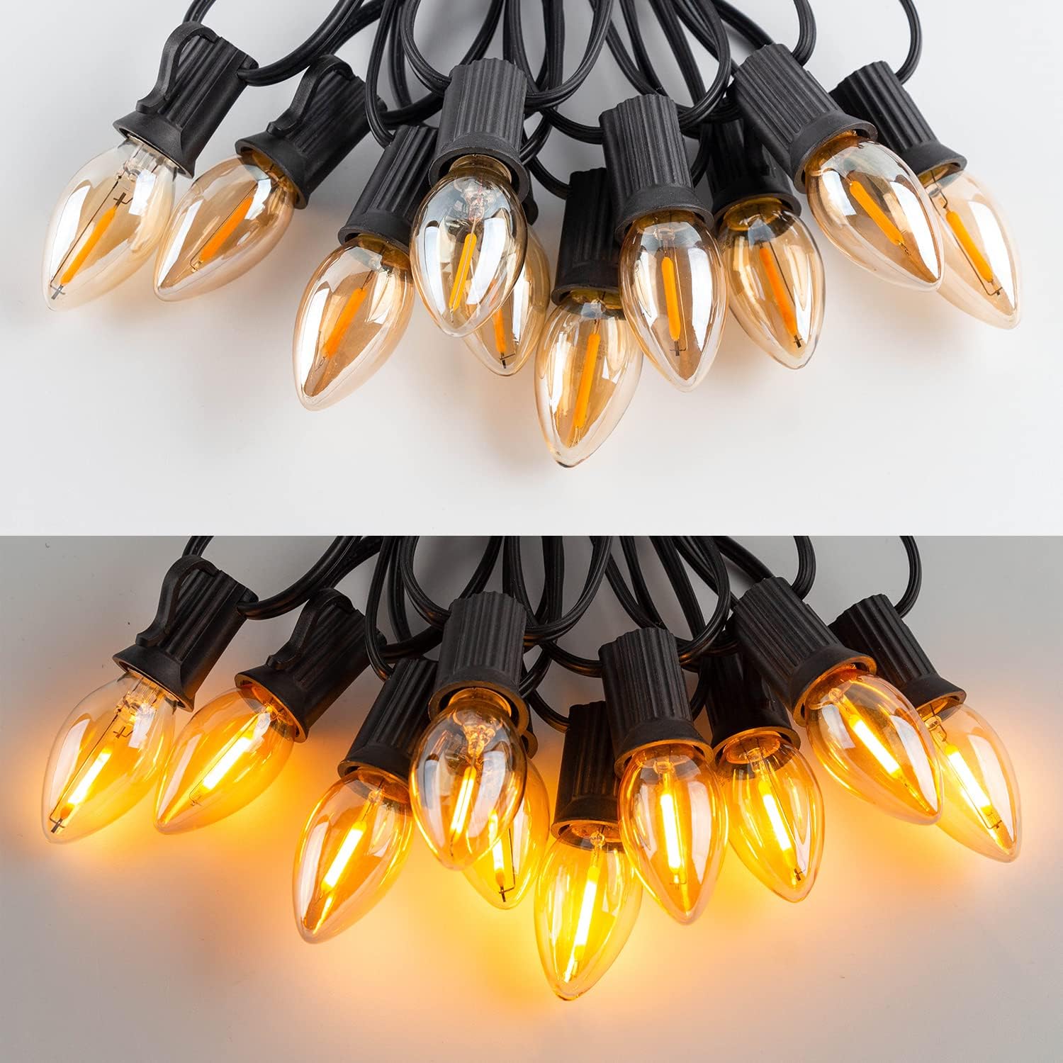 Detalle de Hcnew C7 E12 LED-lampor, 0,5 W, 2 200 K, 50 lumen, 5-pack