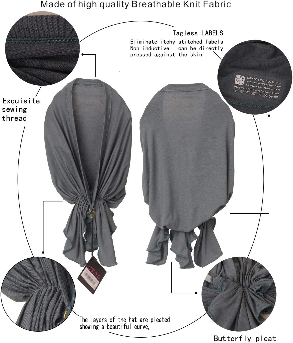 Detalle de Osvyo Bamboo Chemo Headscarf: Copricapo in bamboo per chemo, morbido e traspirante