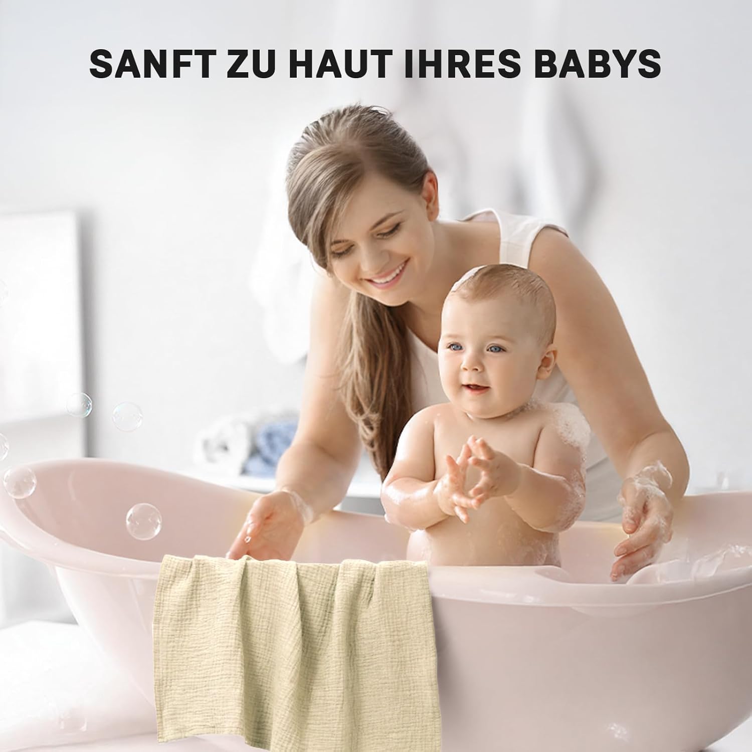 Thumbnail 2 de IKWOLETI Mulltücher Baby, 4 Stück 60 x 60 cm