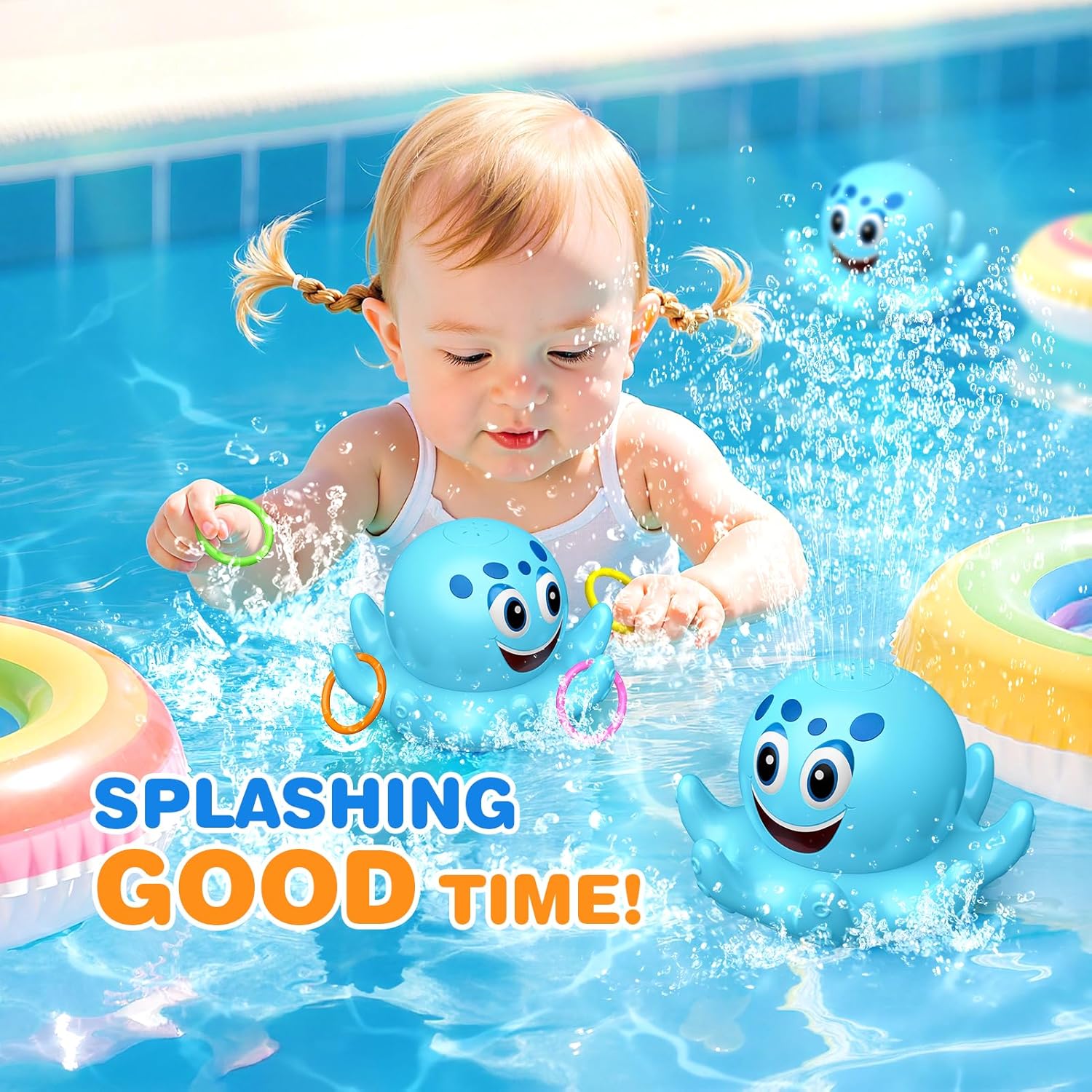 Thumbnail 3 de Light Up Rechargeable Bath Toy 4 Rings