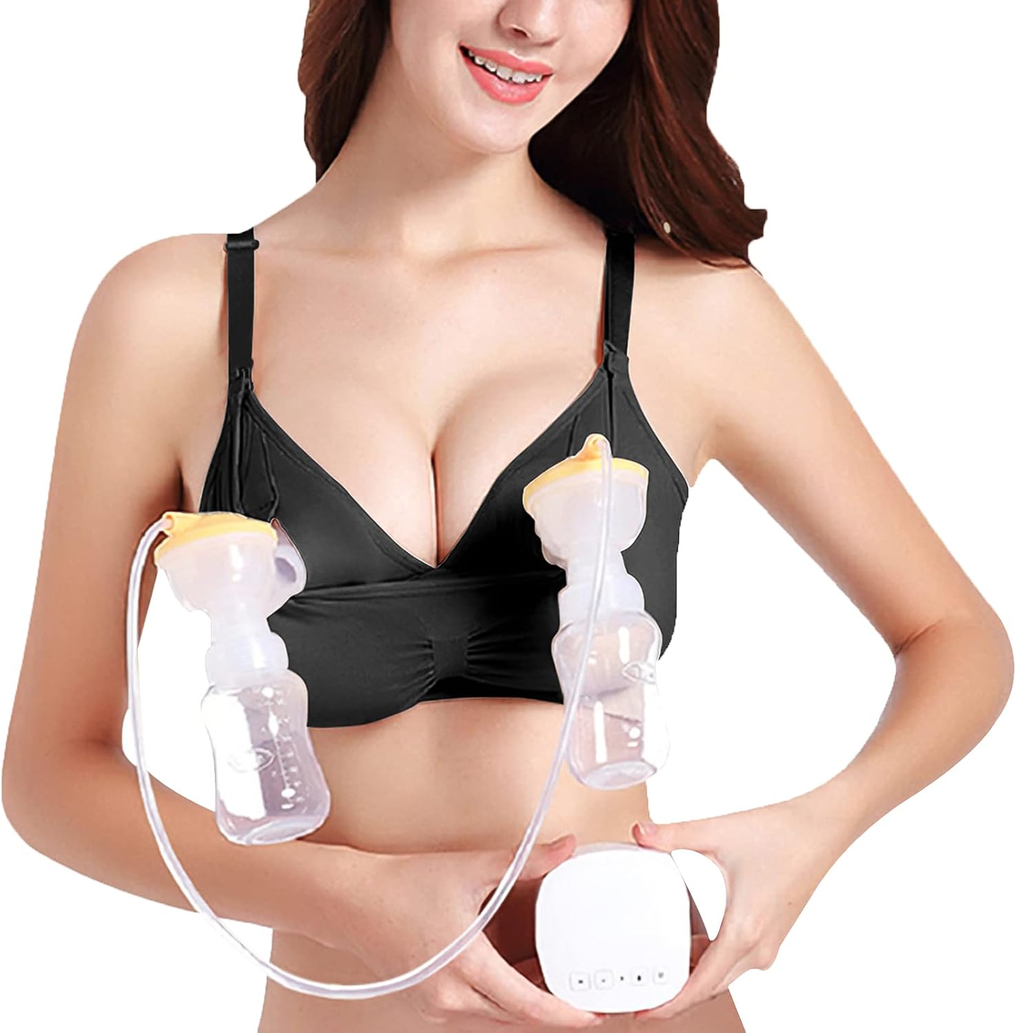 Detalle 2 de 4HOW Hands-Free Pumping and Nursing Bra, Wireless Padded Maternity Bralette