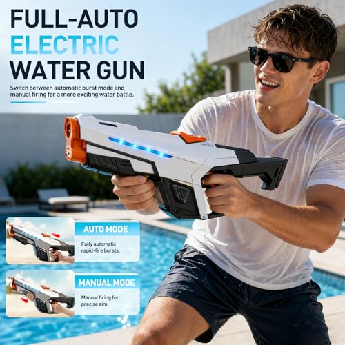 Detalle 2 de Pistola ad Acqua Elettrica ShadowRealmTech 610 ml – getto automatico, luce LED e gittata 8–10 m