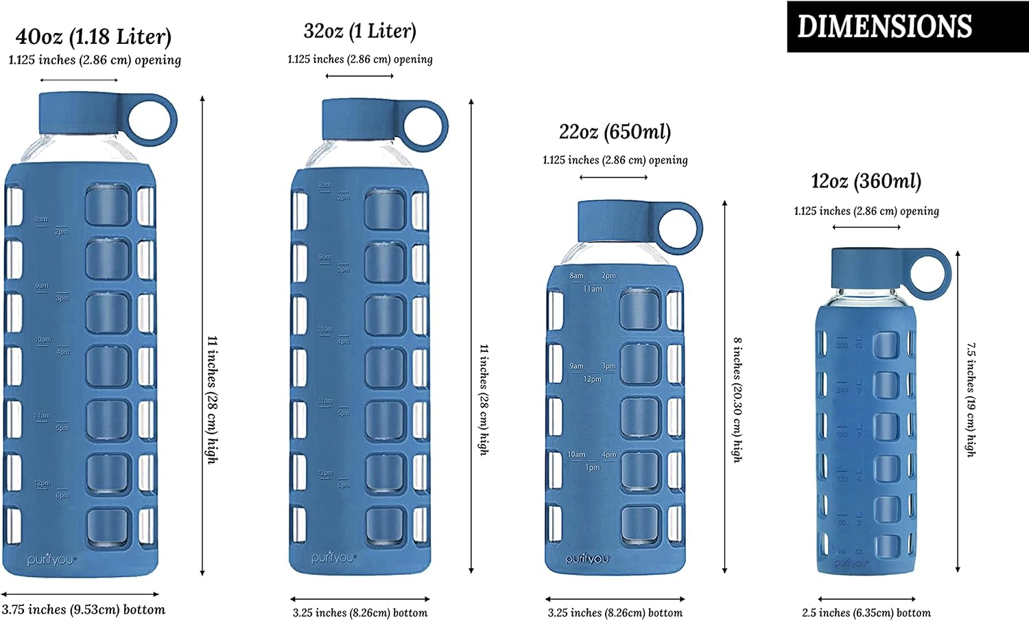 Detalle 2 de purifyou Glass Water Bottle 32 oz