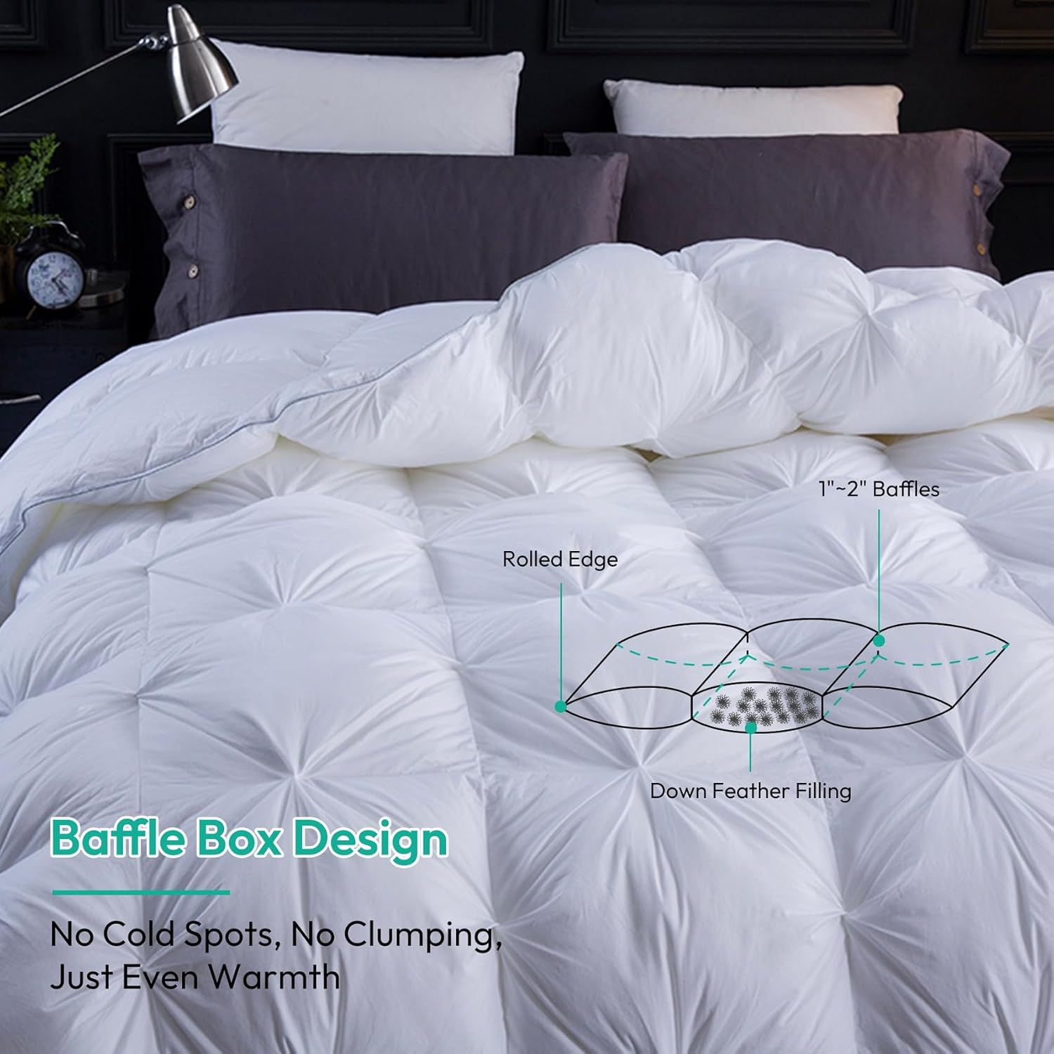 Detalle de Three Geese King Size Duvet 7.5 Tog – Goose Feather Down with Organic Cotton Cover