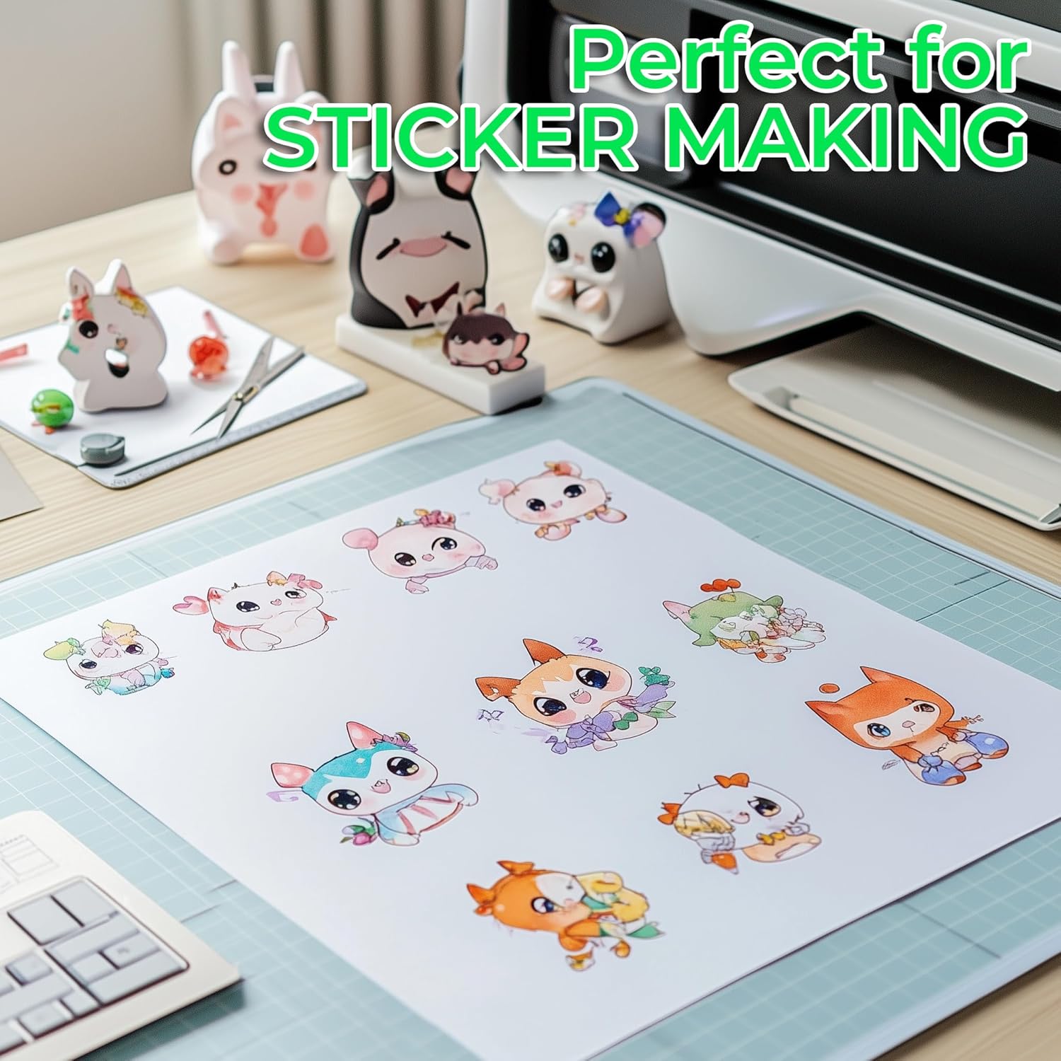 Detalle de Evergreen Goods 100 Sheets A4 Glossy Self-Adhesive Sticker Paper