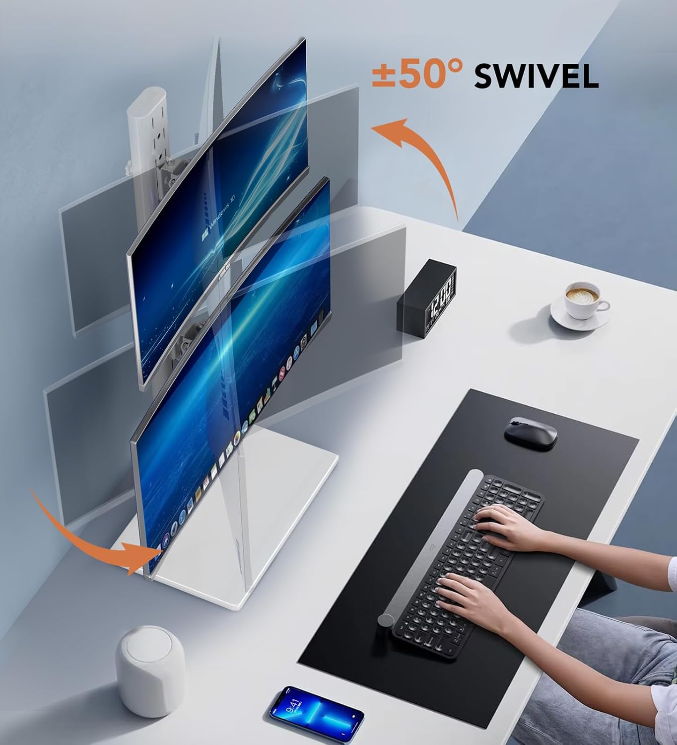 Detalle 2 de Dual Monitor Ständer Vertikal 13–34 Zoll