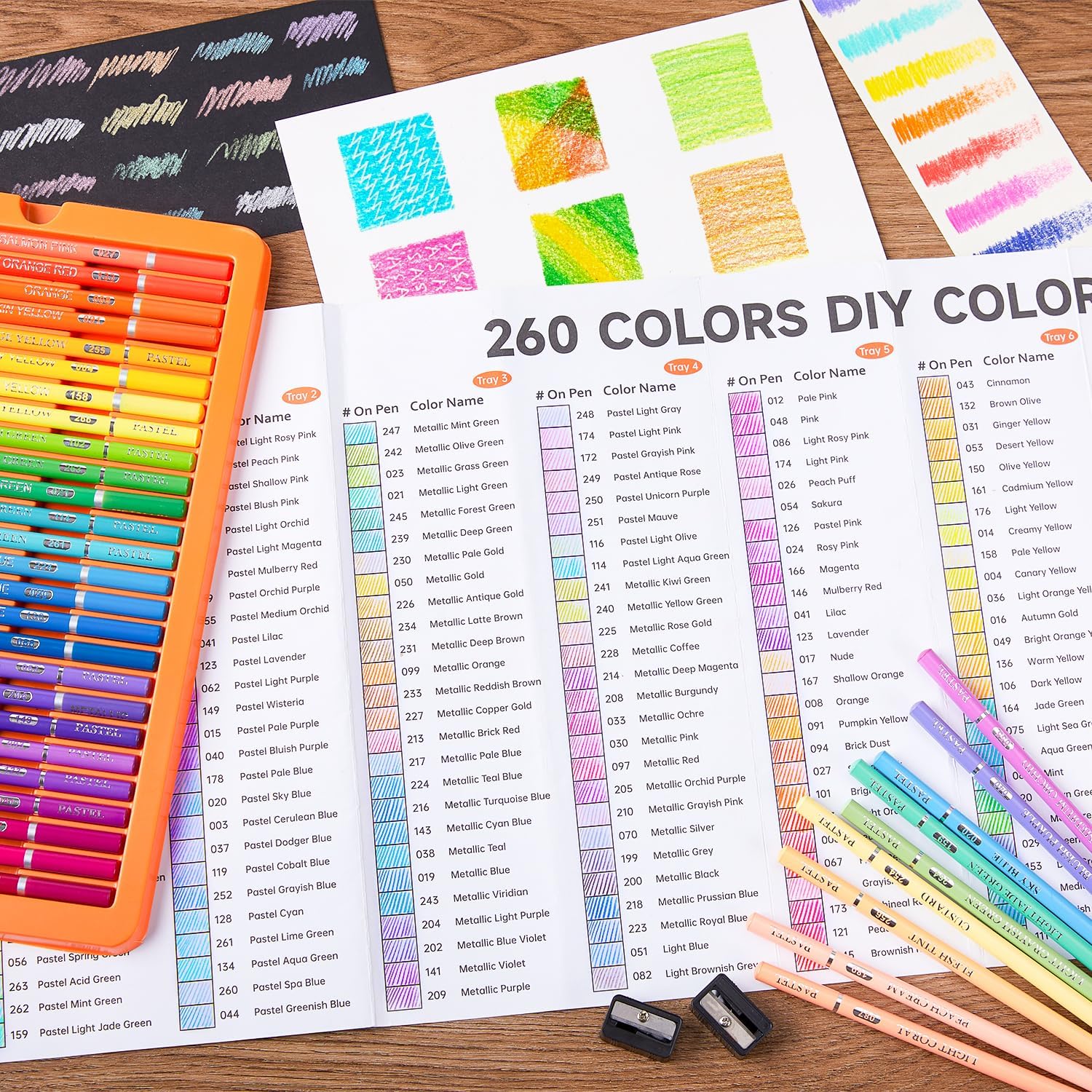 Thumbnail 5 de Shuttle Art 260 Colouring Pencils set (260 colours) in a tin box