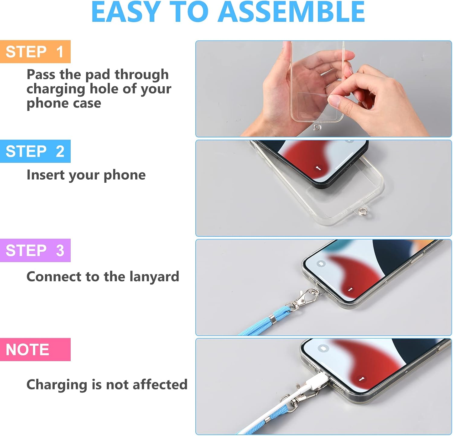 Detalle 1 de Vicloon Adjustable Nylon Phone Lanyard with Neck, Crossbody and Wrist Wear