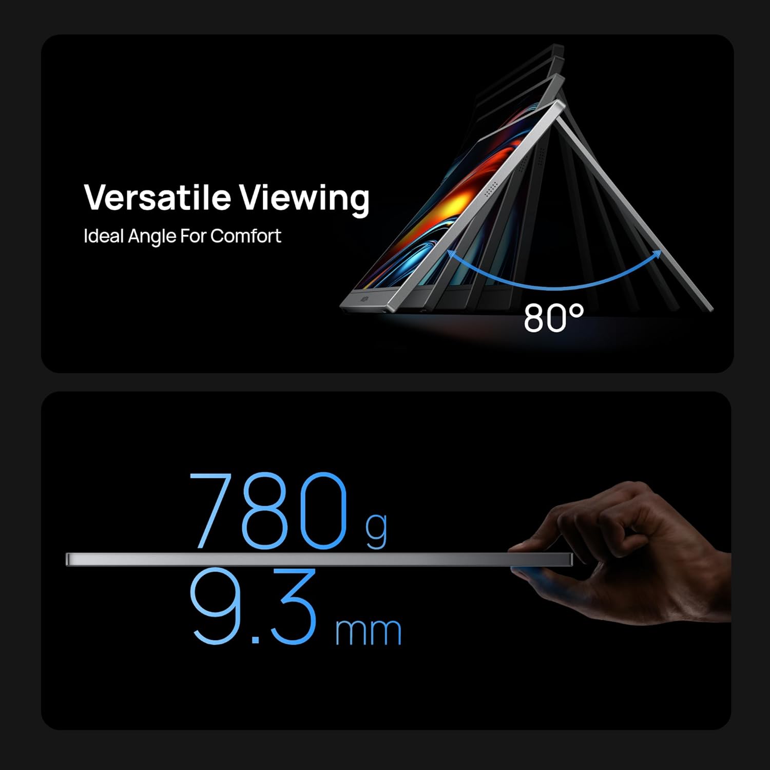 Detalle de ARZOPA 16.1" Portable Monitor Z1C Grey — Full HD, 100% sRGB