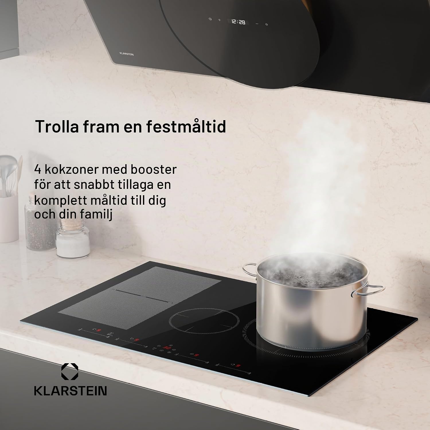 Detalle de Klarstein CP4-90400-kdcc Delicatessa induktionshäll med fyra zoner