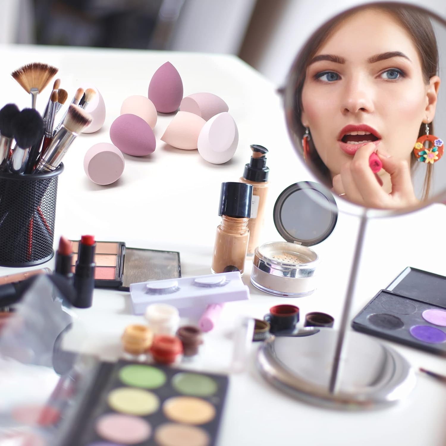 Thumbnail 5 de Carehabi – Set de 8 éponges de maquillage pour fond de teint (3 formes) violet