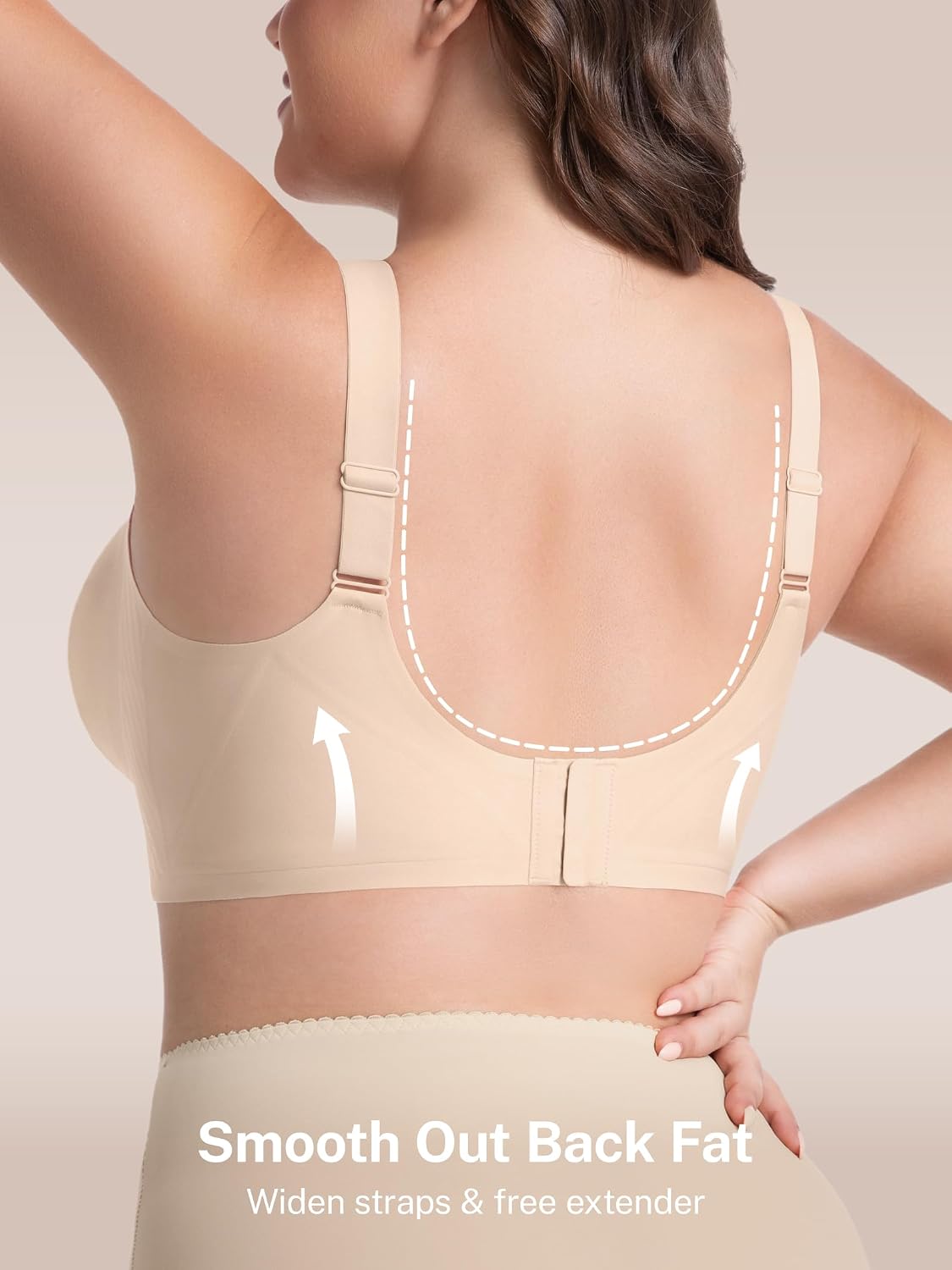 Detalle 2 de habibee Jelly Push Up Bra, Plus-Size Wireless Full Coverage, 32D-46E