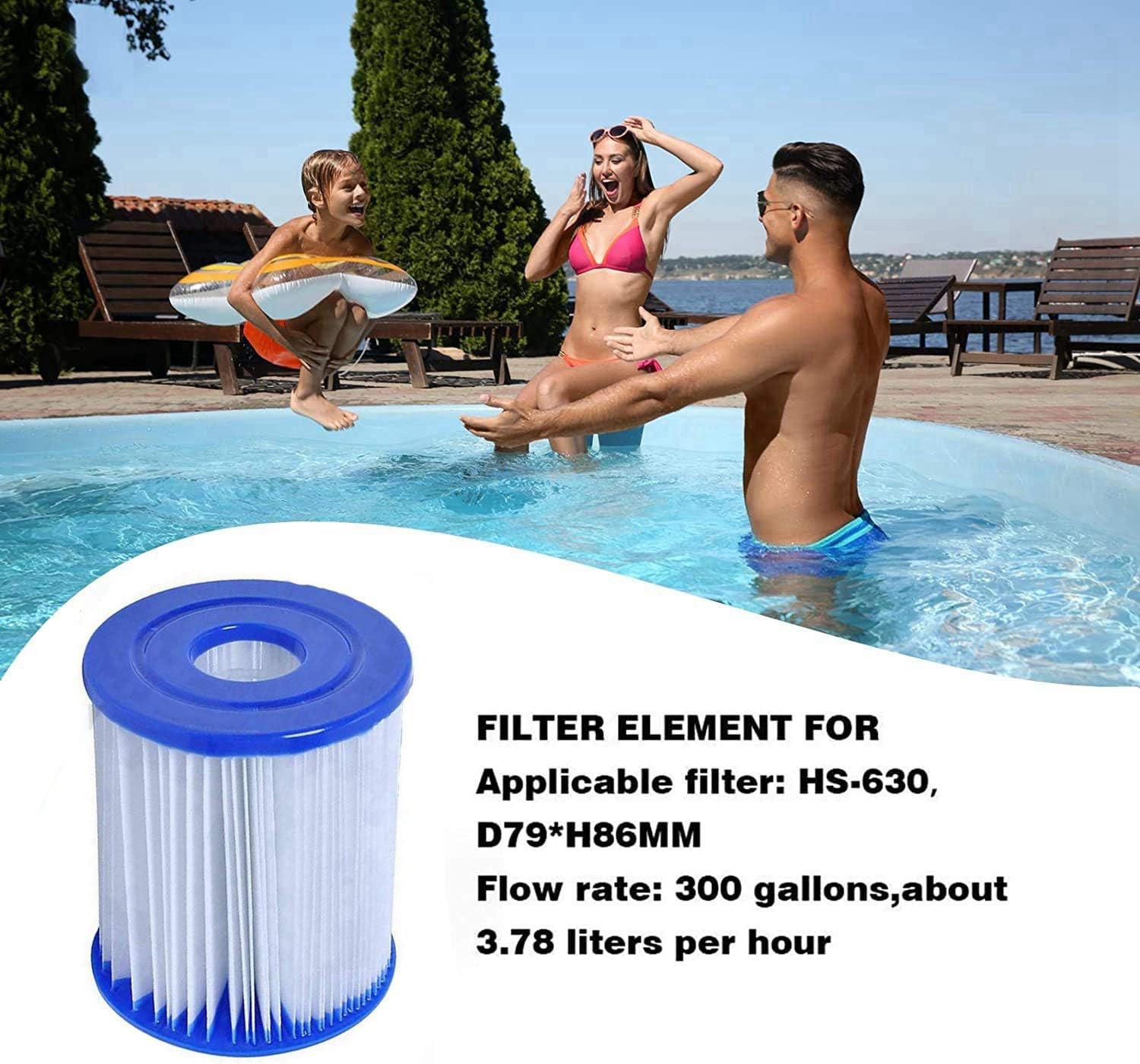 Thumbnail 2 de Mscomft Size I Filter Cartridge for Bestway Pools (4 Pack) – Replacement for Easy Set Systems