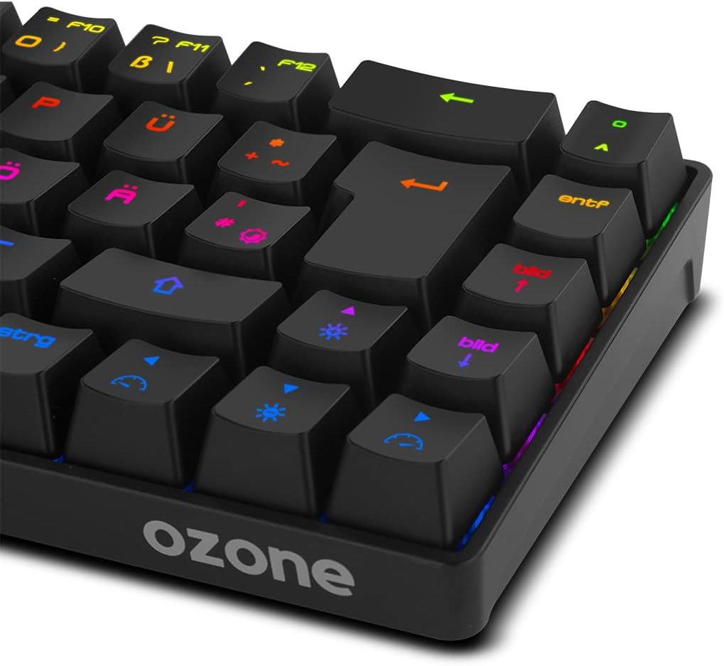 Thumbnail 1 de Ozone Gaming Gear Tactical Mini 65% mechanische Tastatur (Outemu Red) – Bluetooth & USB, DE-Layout, RGB, schwarz