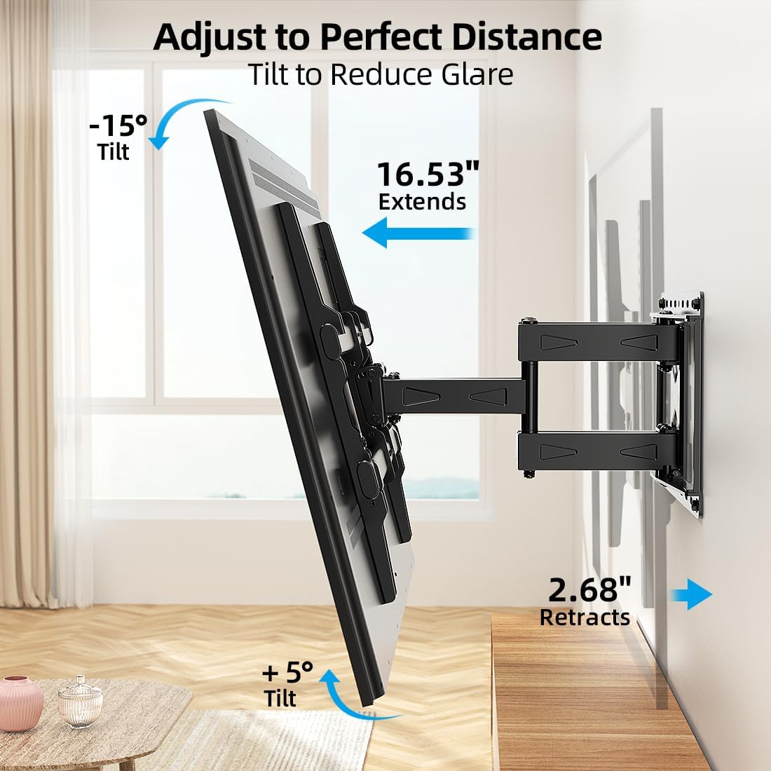 Thumbnail 4 de HOME VISION Full Motion TV Wall Mount 132 lbs