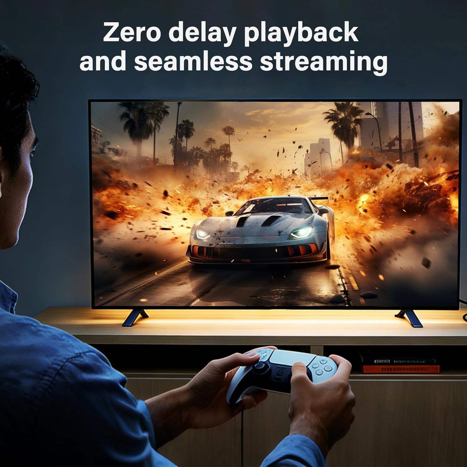 Thumbnail 2 de Cat 8 Ethernet Cable (10 ft) Nylon Braided, Flat SFTP RJ45 Shielded Patch Cord for Gaming, PC, Modem/Router