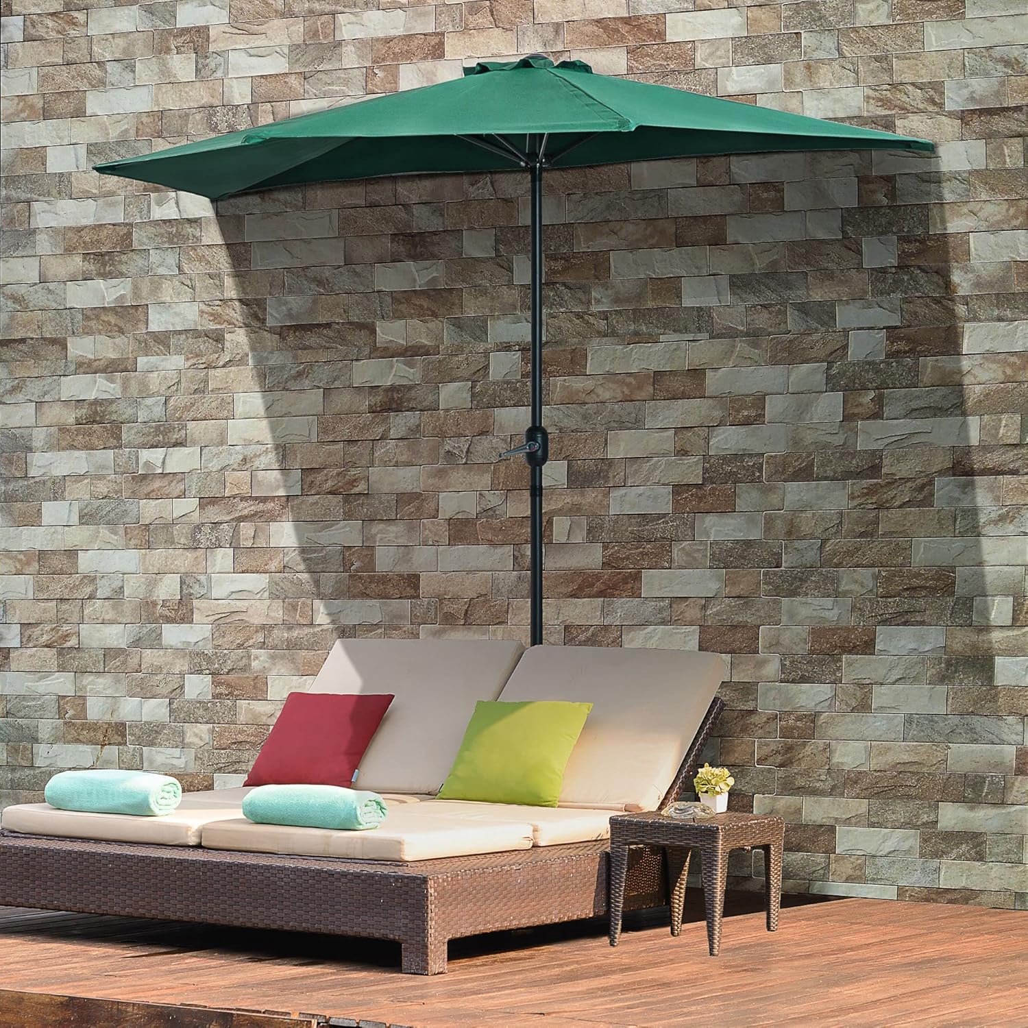 Thumbnail 1 de Outsunny Demi-Parasol Ø 2,7 m pour balcon — parasol robuste en polyester
