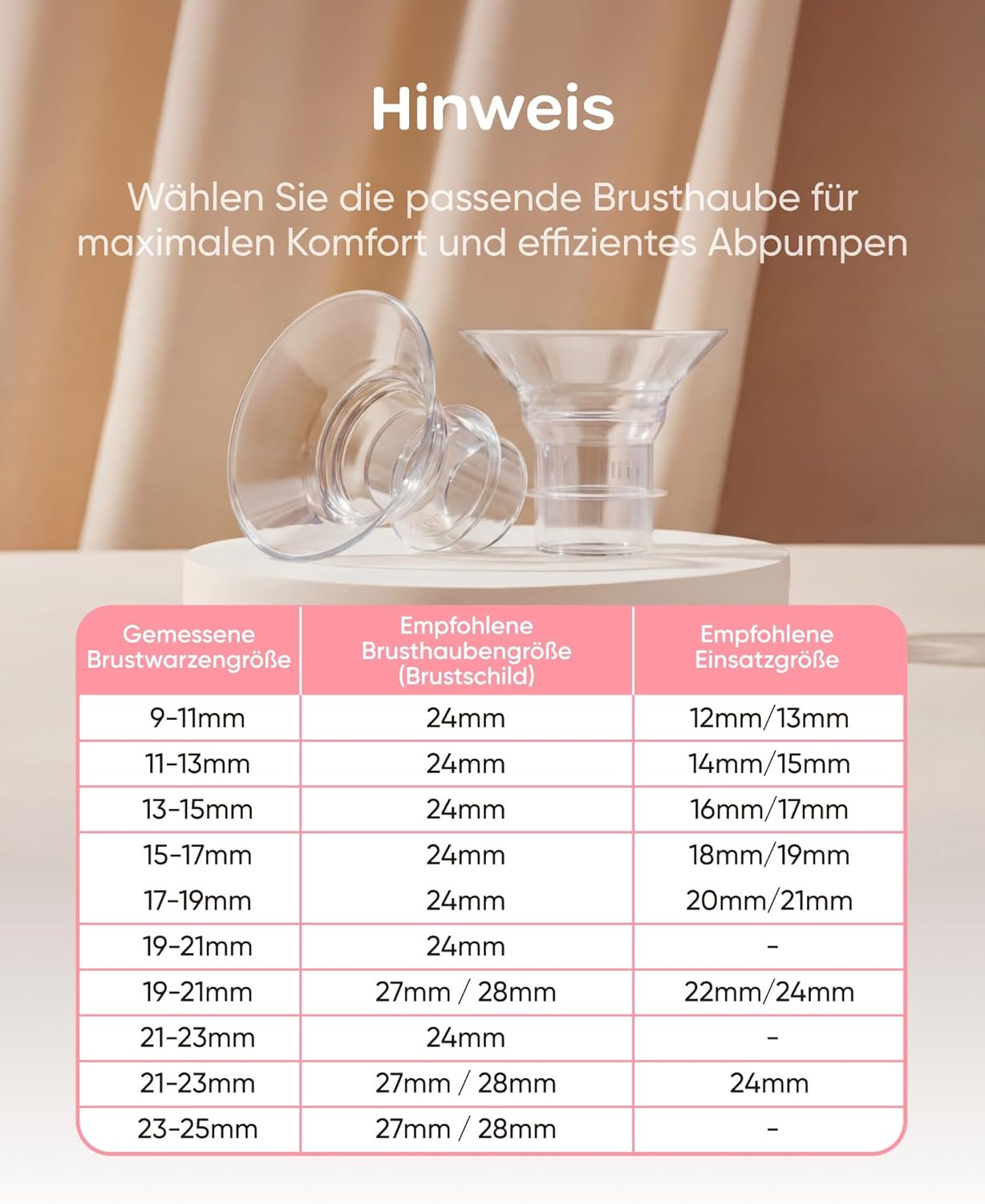 Thumbnail 6 de Nuliie Milchpumpe elektrisch tragbar S32 – freihändig mit 4 Modi und 9 Stufen, 13/15/17/19/21/24 mm Komfort-Flansch