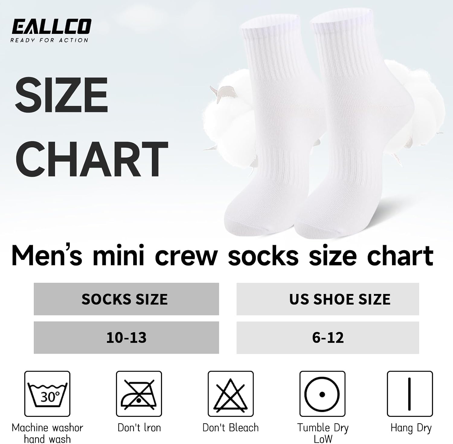 Detalle 1 de eallco Men's Ankle Socks, Cotton