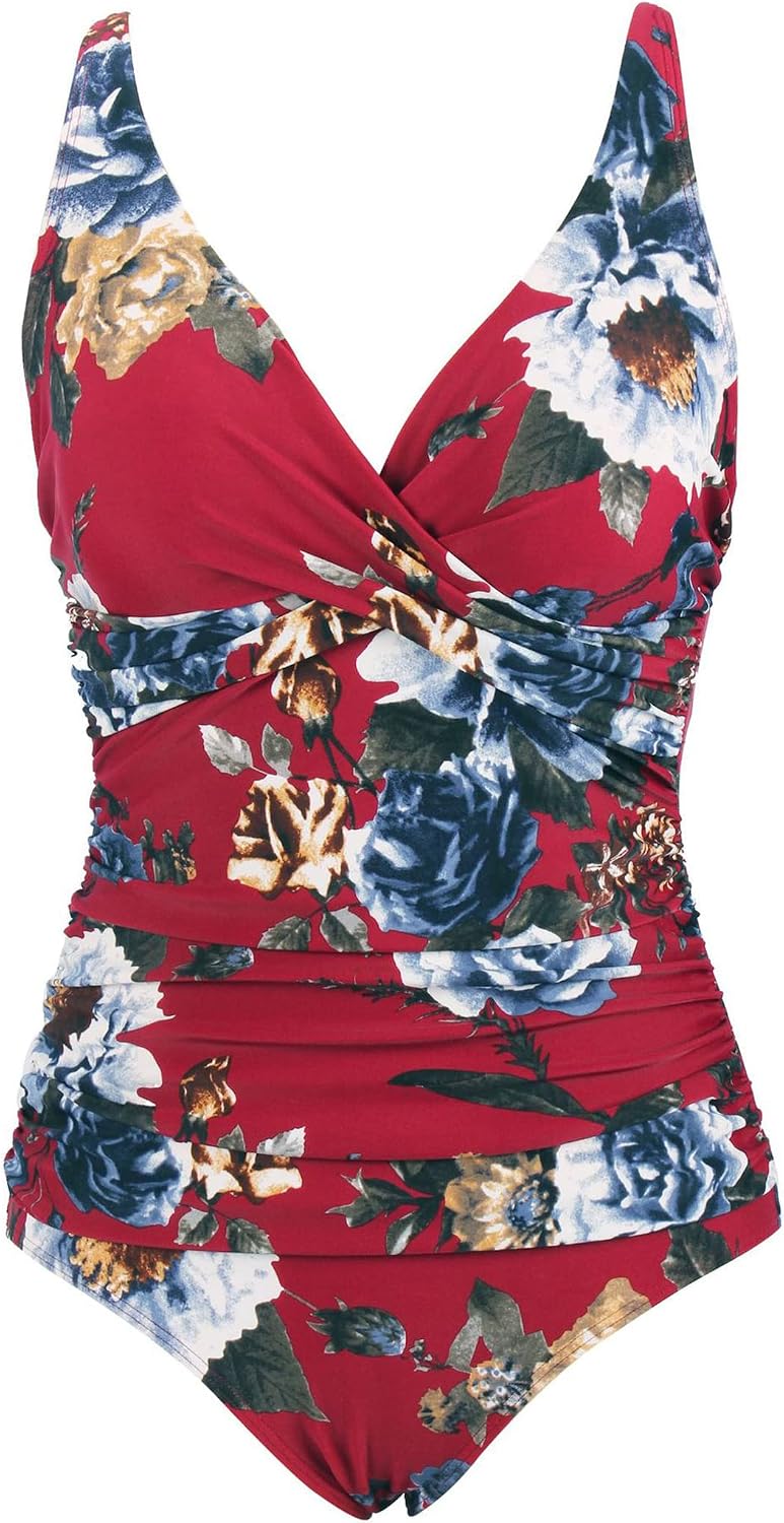 Thumbnail 4 de LA ORCHID Damen Badeanzug „Bauchweg“ mit Push-up, einteiligem V-Ausschnitt und High-Waist