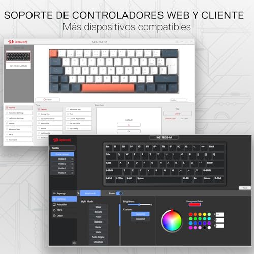 Thumbnail 6 de Redragon K617 HE 60% con interruptores magnéticos y 8000Hz: teclado gaming mecánico QWERTY español