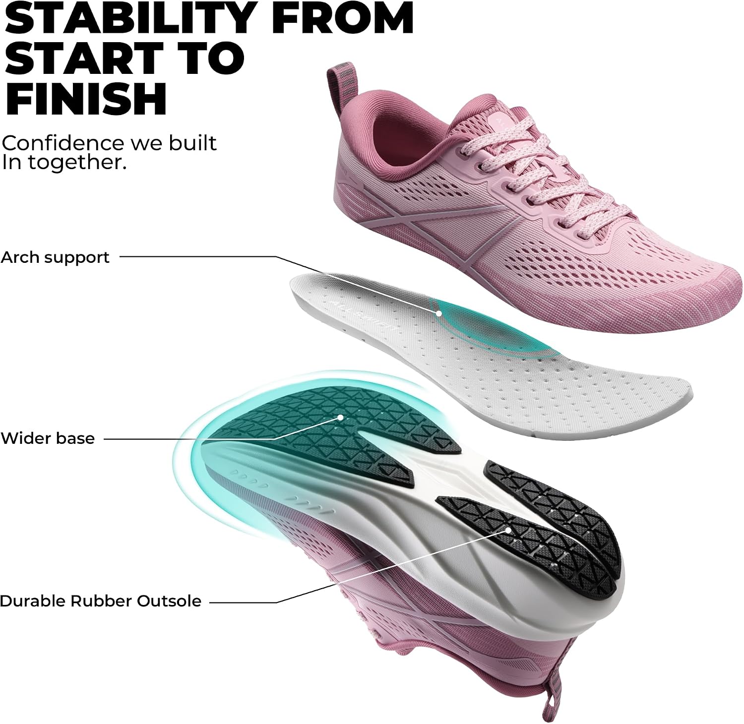 Thumbnail 6 de ALLSWIFIT Women's Road Running Shoes: Cushioned, Lightweight, and Stable
