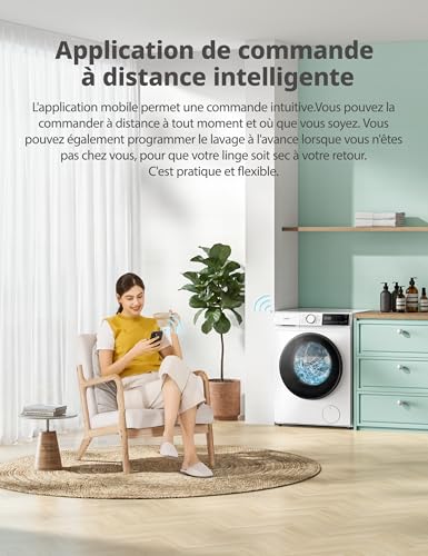 Detalle de COMFEE' Lave-linge CF10EWP07W 10 kg — efficacité A-30% et lavage intelligent