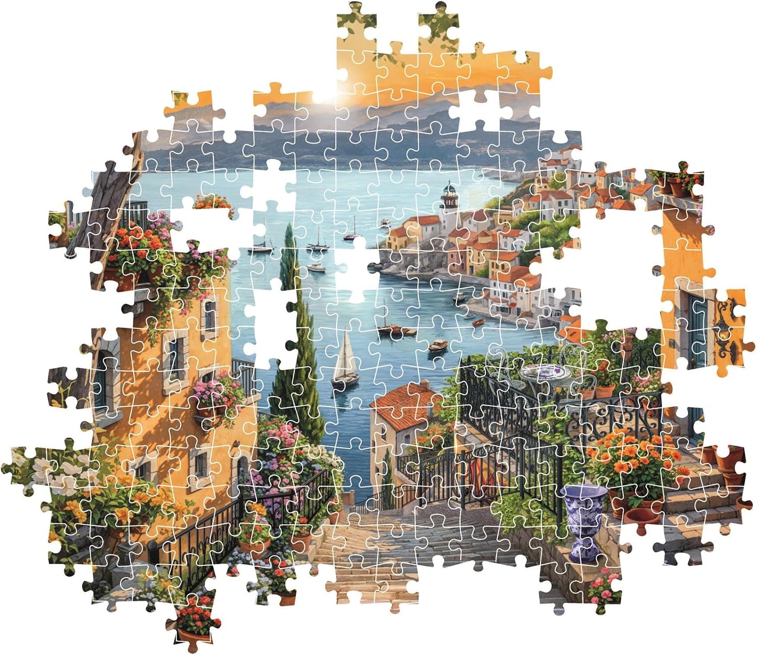 Detalle de Clementoni Puzzle Collection Steps to The Harbor (31729) – 1500 Teile, Compact Box