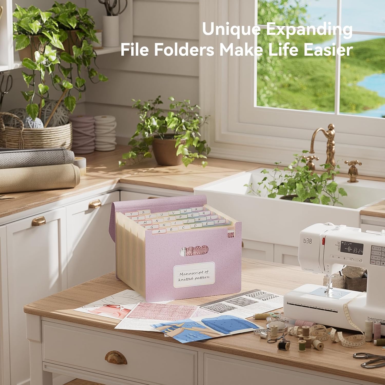 Thumbnail 5 de EcoStash Accordion File Organiser (26 Pockets) in Lavender Purple – A4/Letter expanding document folder