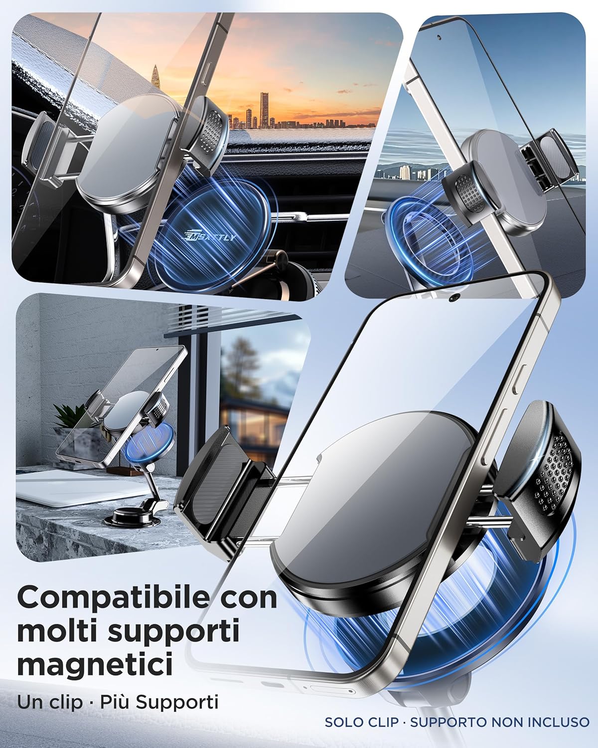 Thumbnail 2 de MSXTTLY Clip Porta Cellulare Auto VMag-GC 2026 magnetico: solo clip, senza anello adesivo