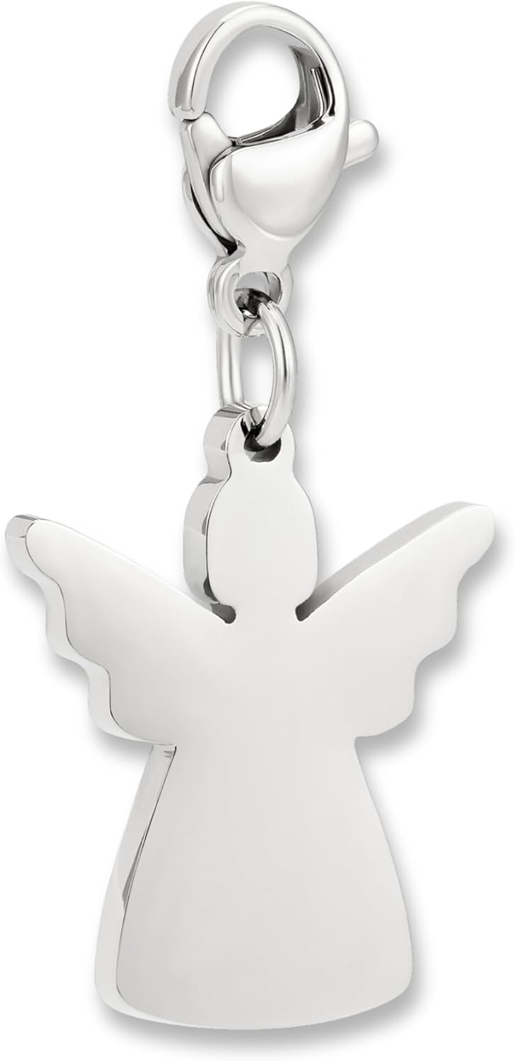 Detalle de GD GOOD.designs ciondolo charm in acciaio 316L con chiusura a moschettone