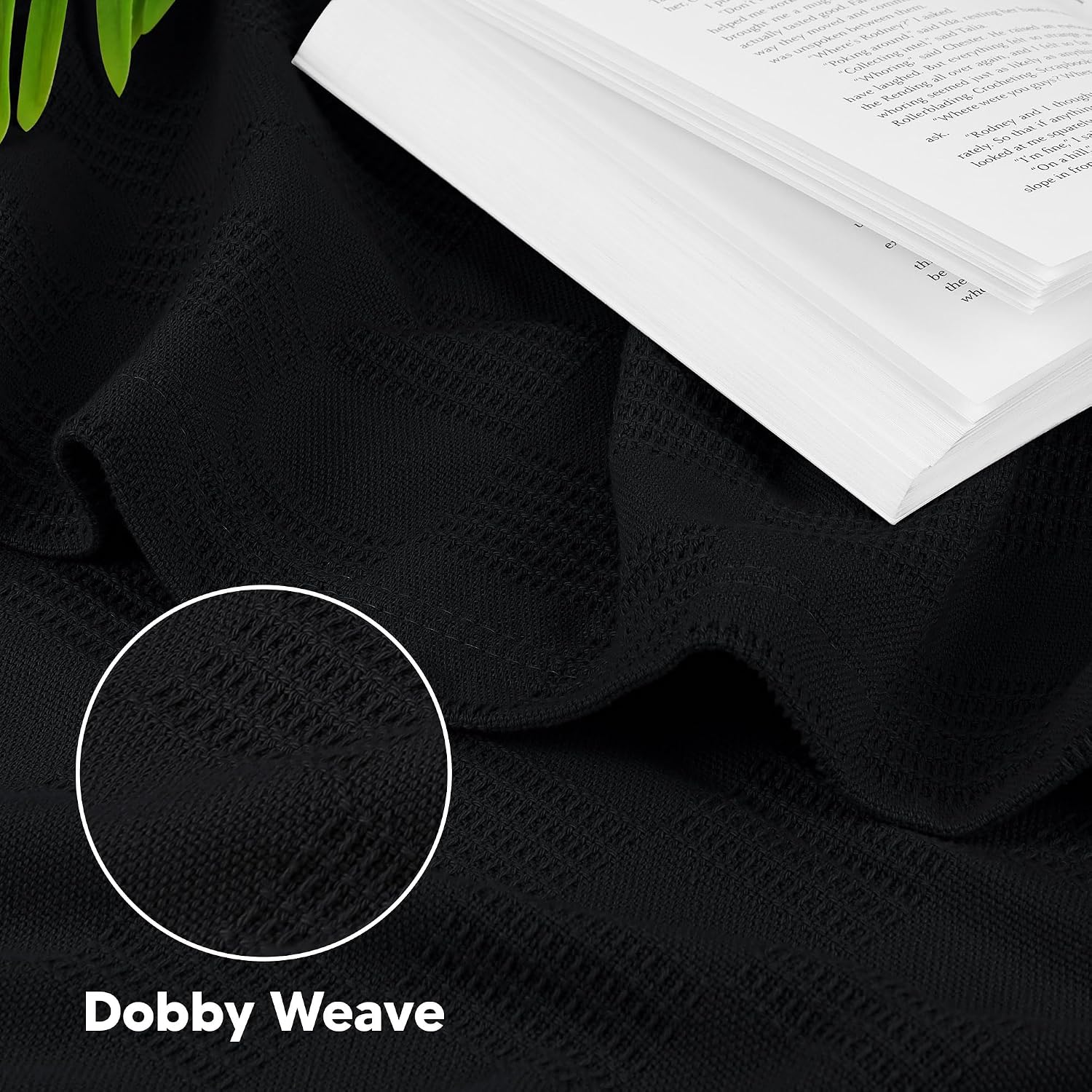 Detalle de Utopia Bedding 100% Cotton Thermal Blanket, Black Queen, 90 x 90 Inches