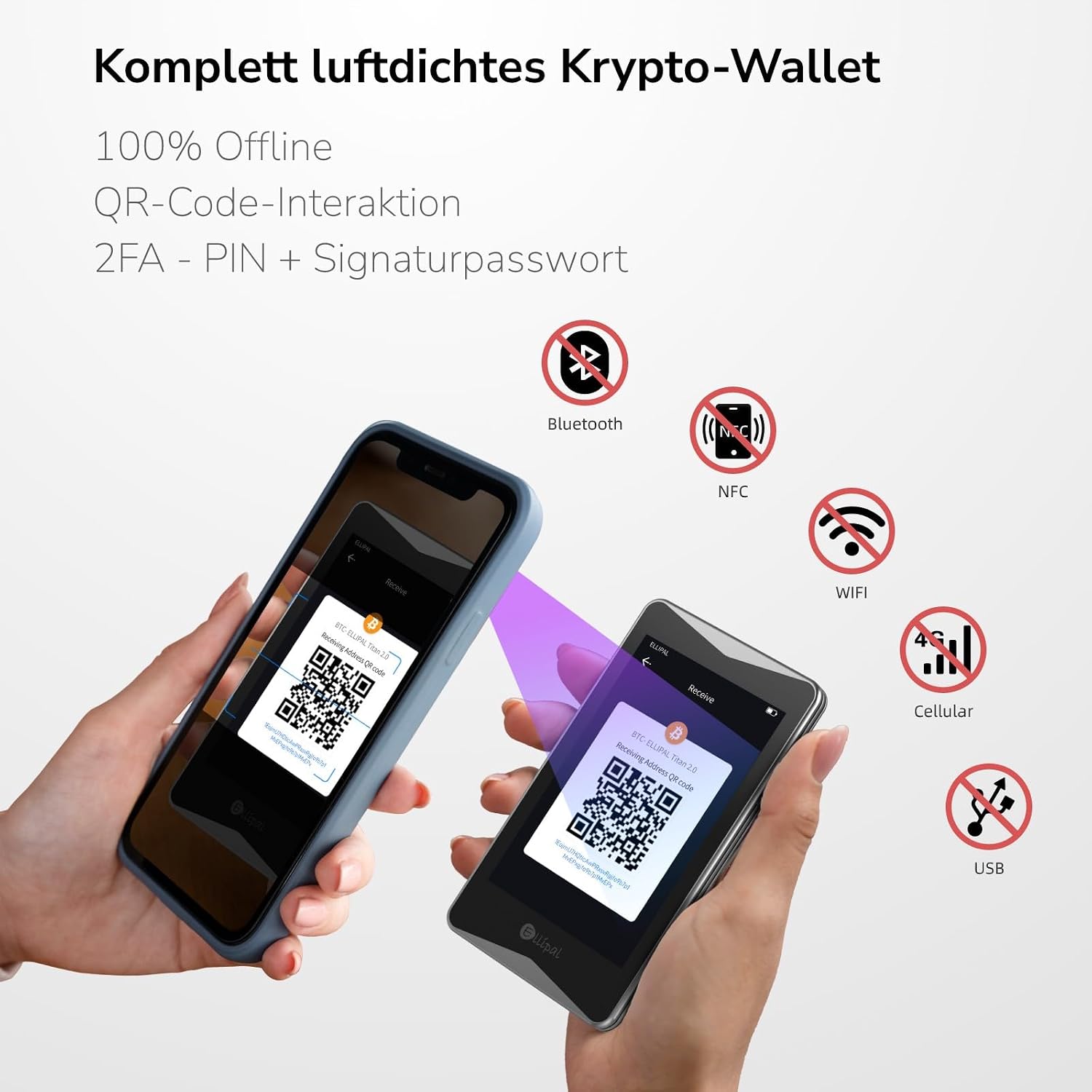 Thumbnail 1 de ELLIPAL Titan 2.0 Krypto-Wallet für Offline-Sicherheit