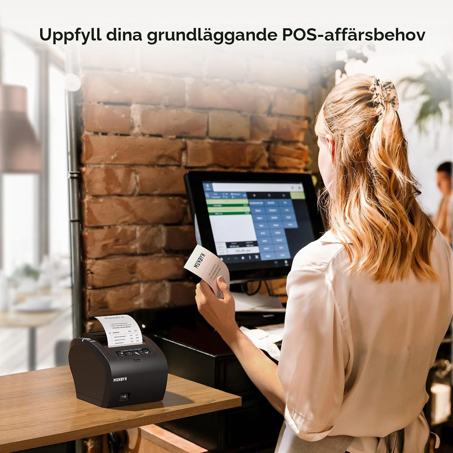 Thumbnail 6 de MUNBYN P047 kvittoskrivare, 80 mm termisk utskrift med WiFi och USB