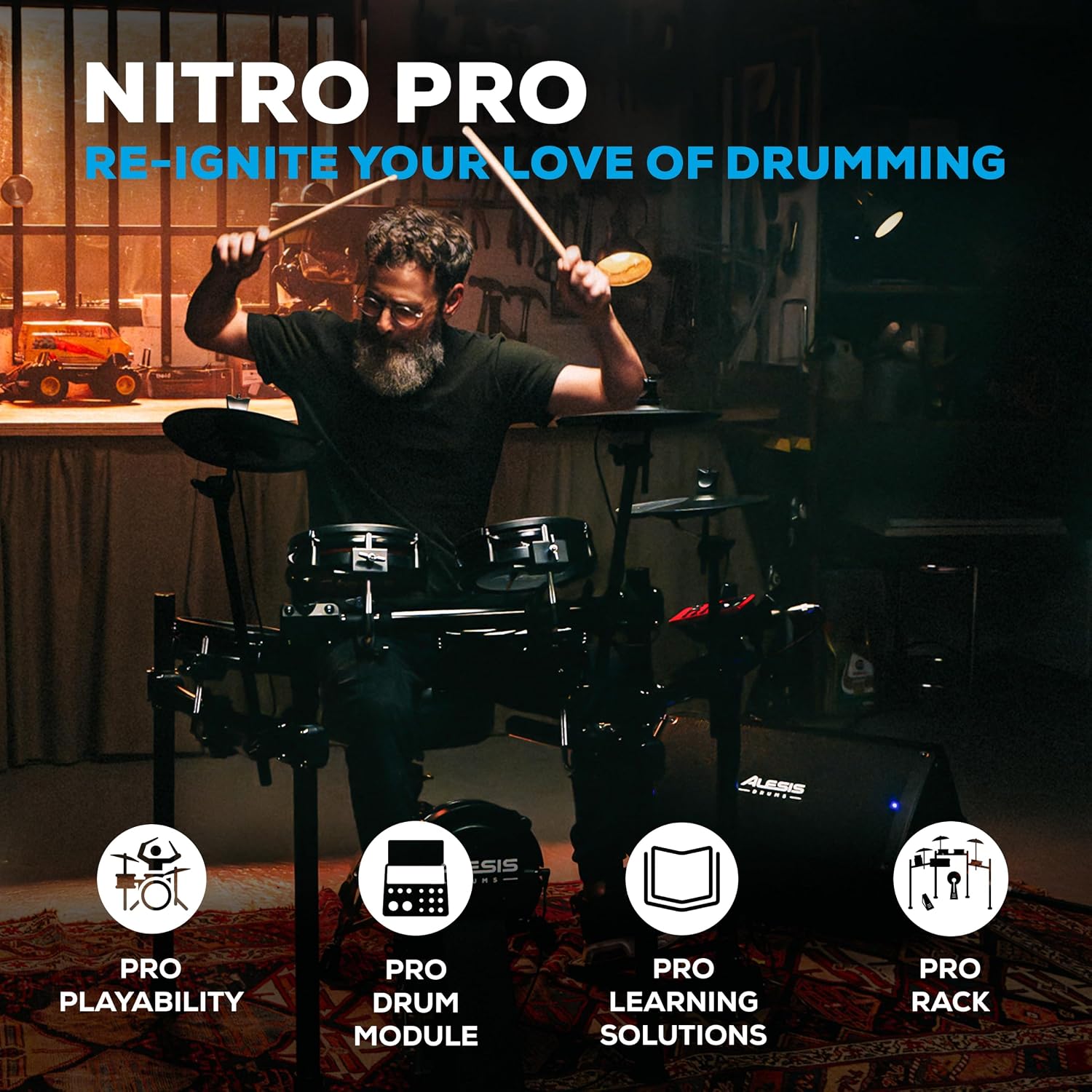 Thumbnail 1 de Alesis Nitro Pro elektronisch drumstel met meshvellen, Bluetooth en dual-zone snare