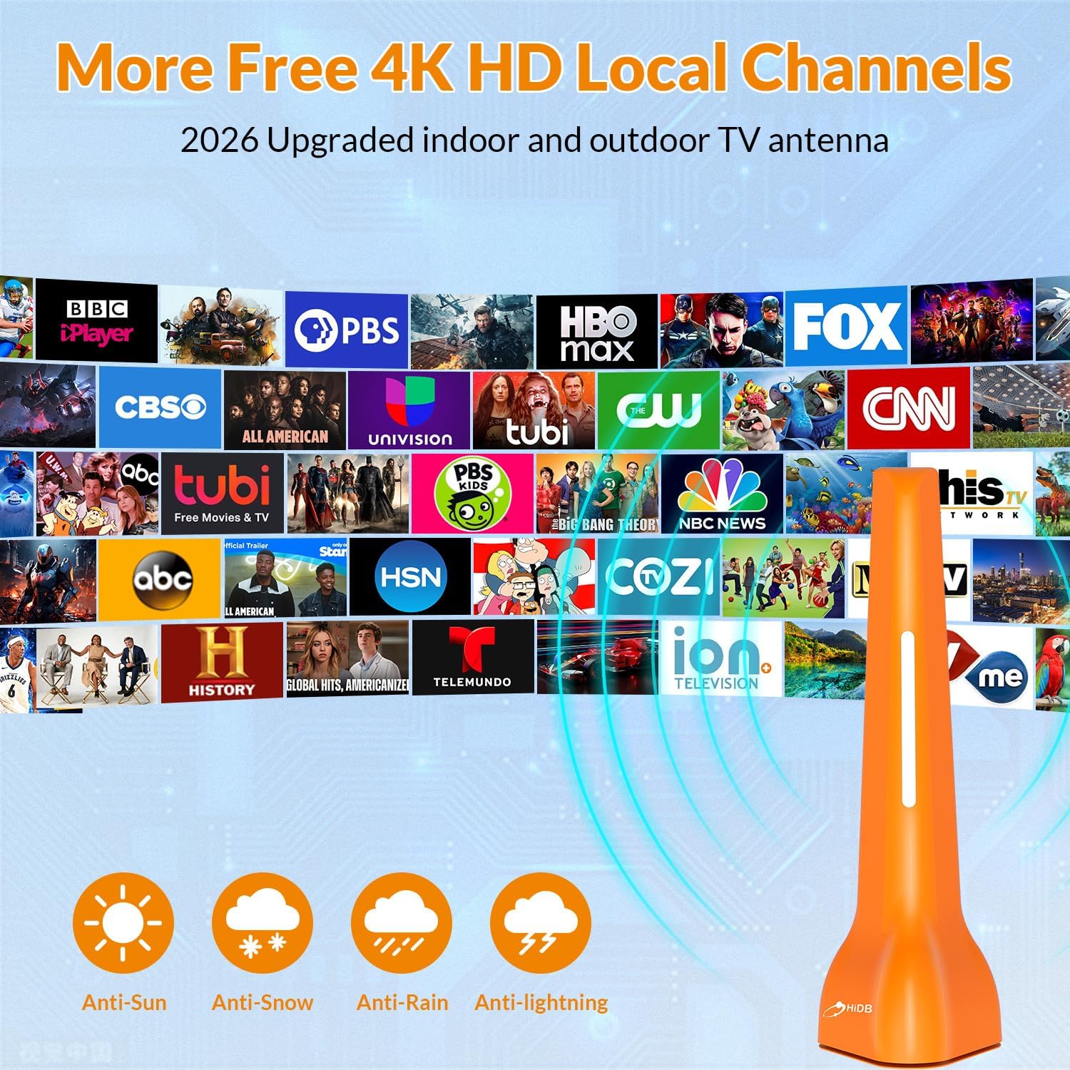 Detalle de HIDB Amplified Indoor TV Antenna for Local Channels