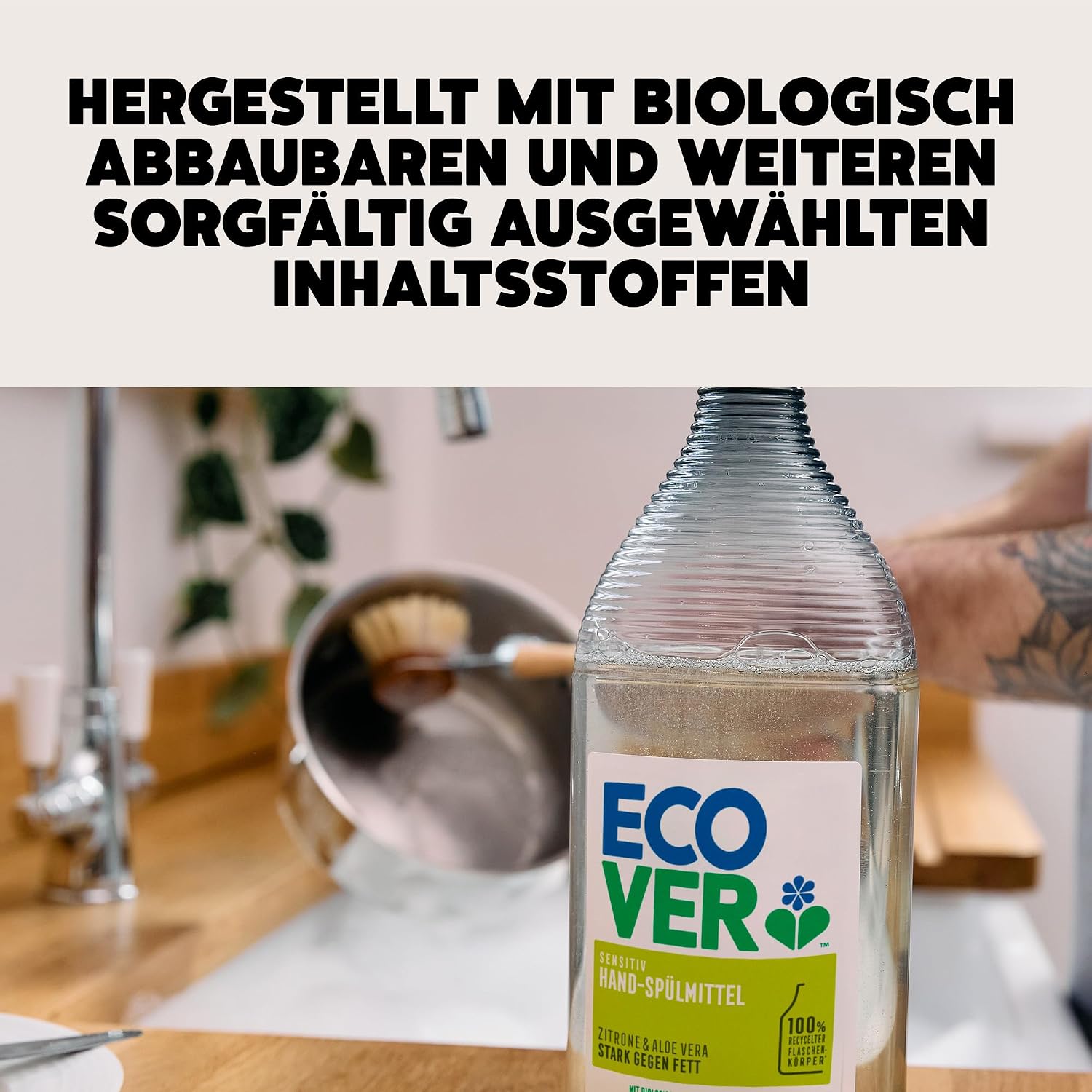 Thumbnail 4 de Ecover Spülmittel Zitronen & Aloe Vera – kraftvoll gegen Fett, sanft zur Haut