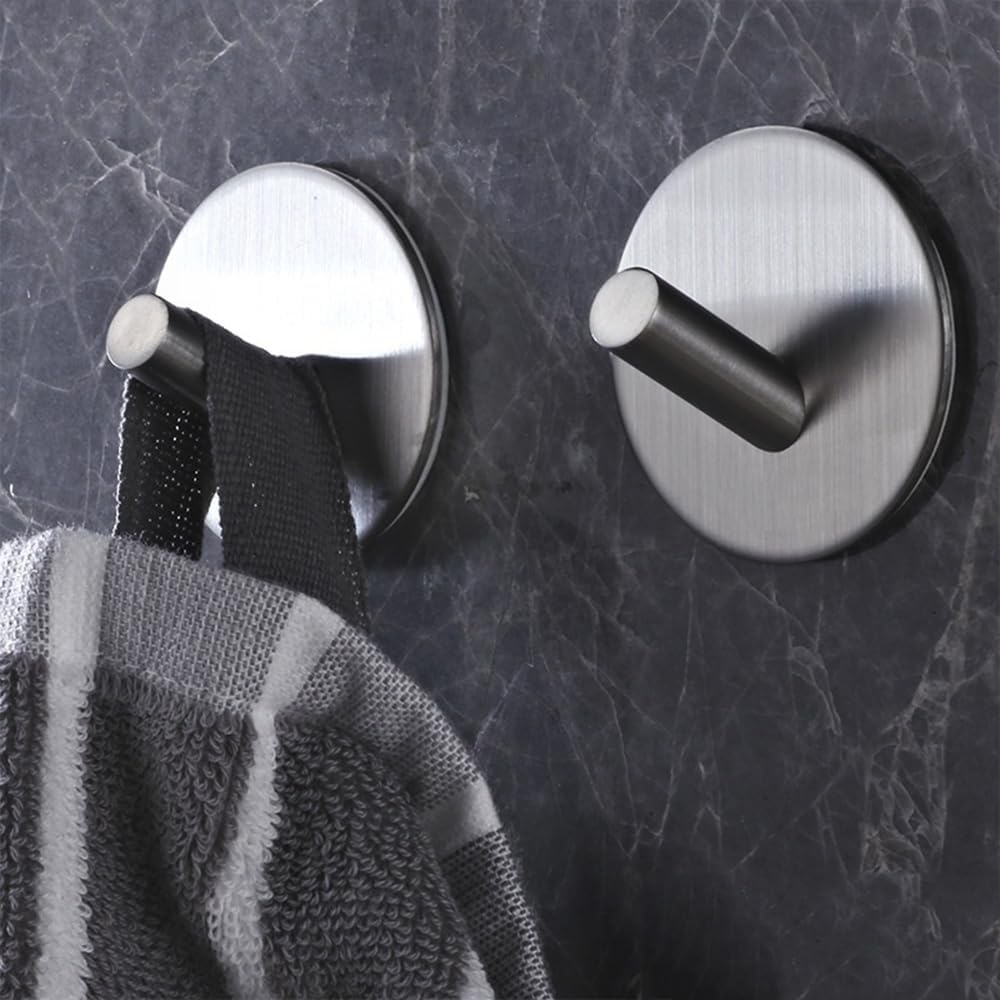Thumbnail 3 de LYLIN Ganci Adesivi in Acciaio Inox SUS304 – Set da 4 Ganci Portasciugamani con Adesivo per Parete (Argento Obliquo)