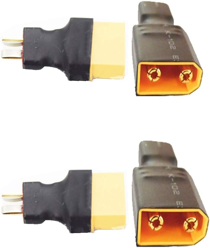 Detalle 2 de Yiqigou 2 Pairs Deans T Plug to XT90 Connector Conversion Adapters for RC LiPo Batteries